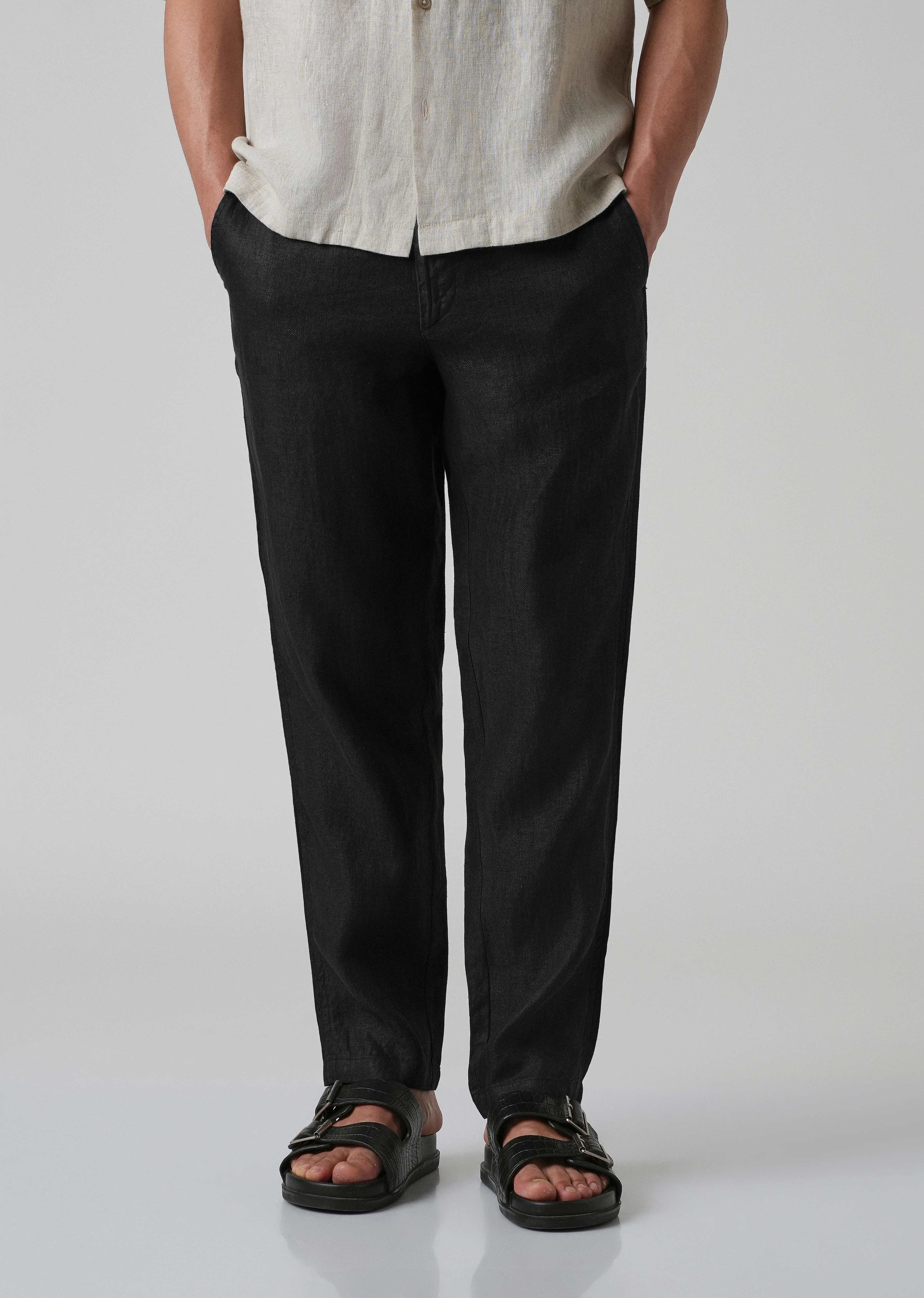 Raven Black Linen Pant - Image 7