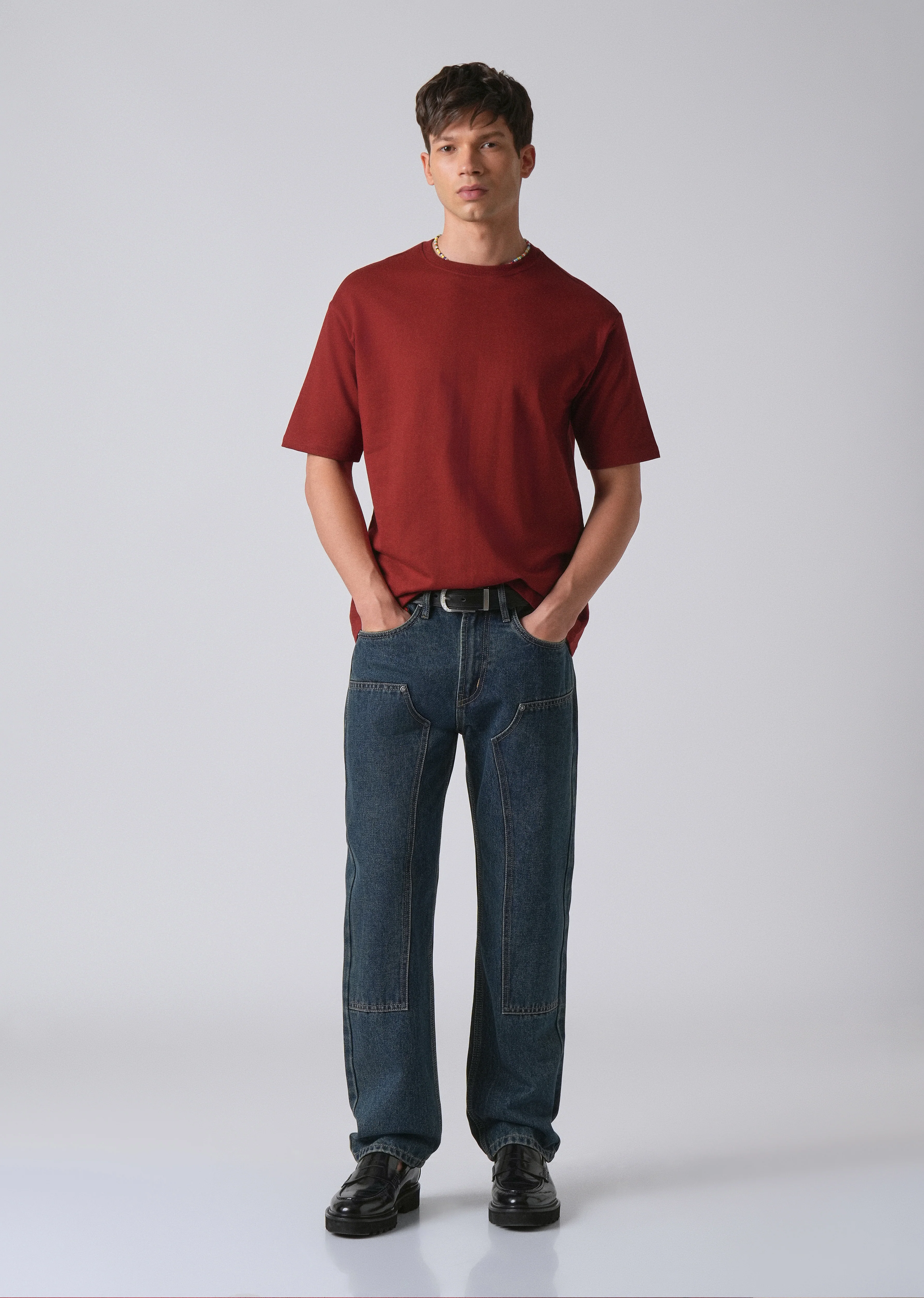 Red Basic Relaxed Fit T-shirt - Image 6