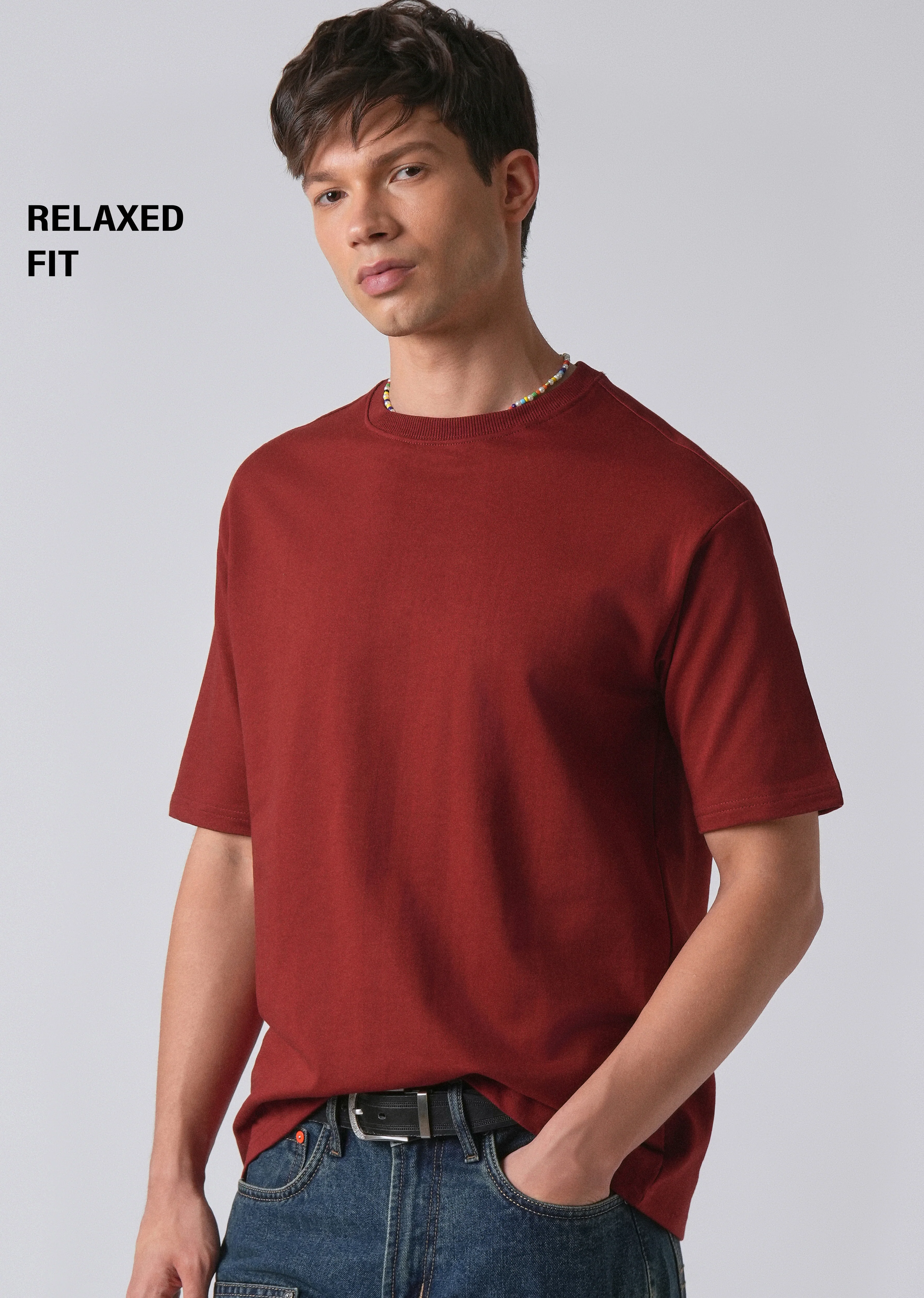 Red Basic Relaxed Fit T-shirt - Image 7