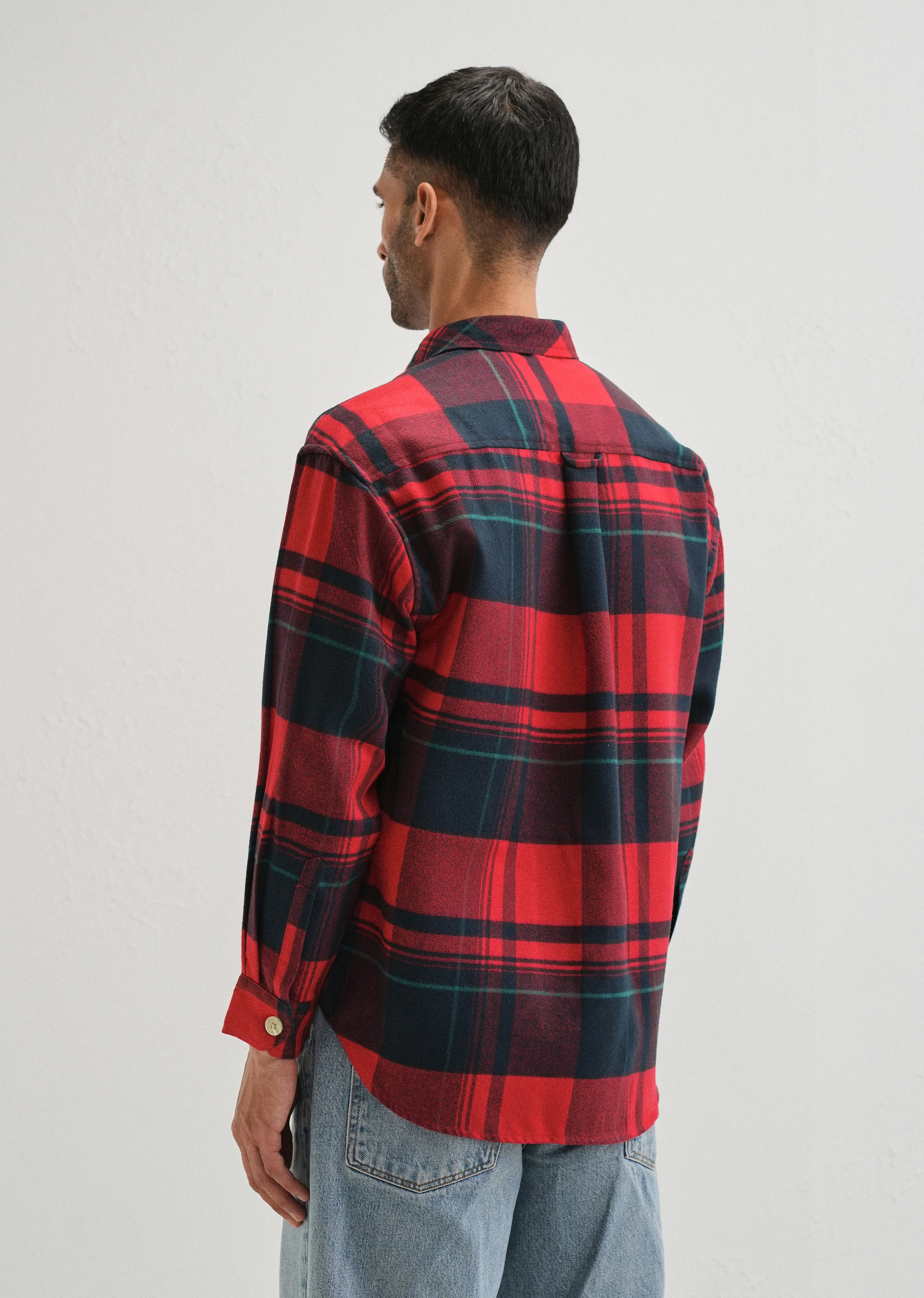 Red Checked Relaxed Fit Shacket - Image 2