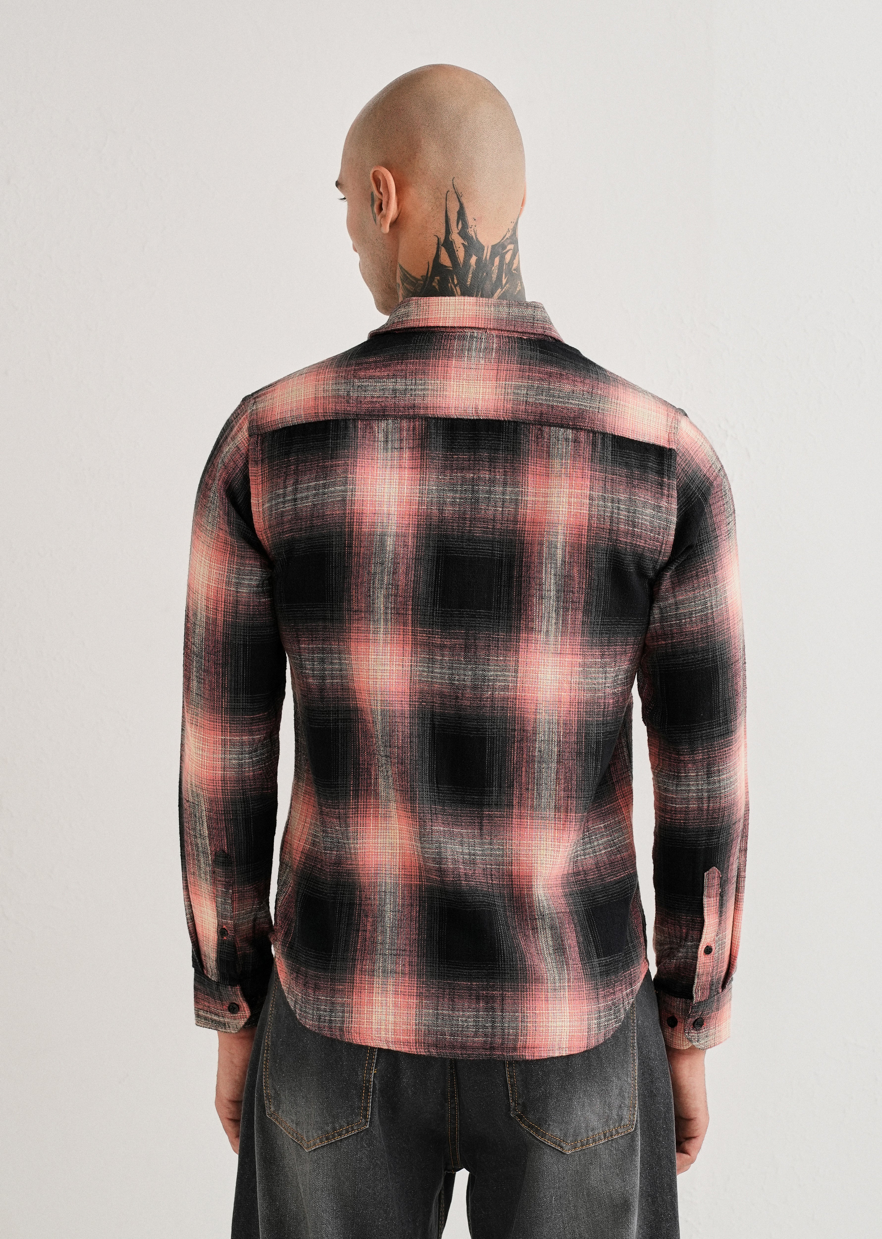 Red Cotton Linen Check Shirt - Image 5