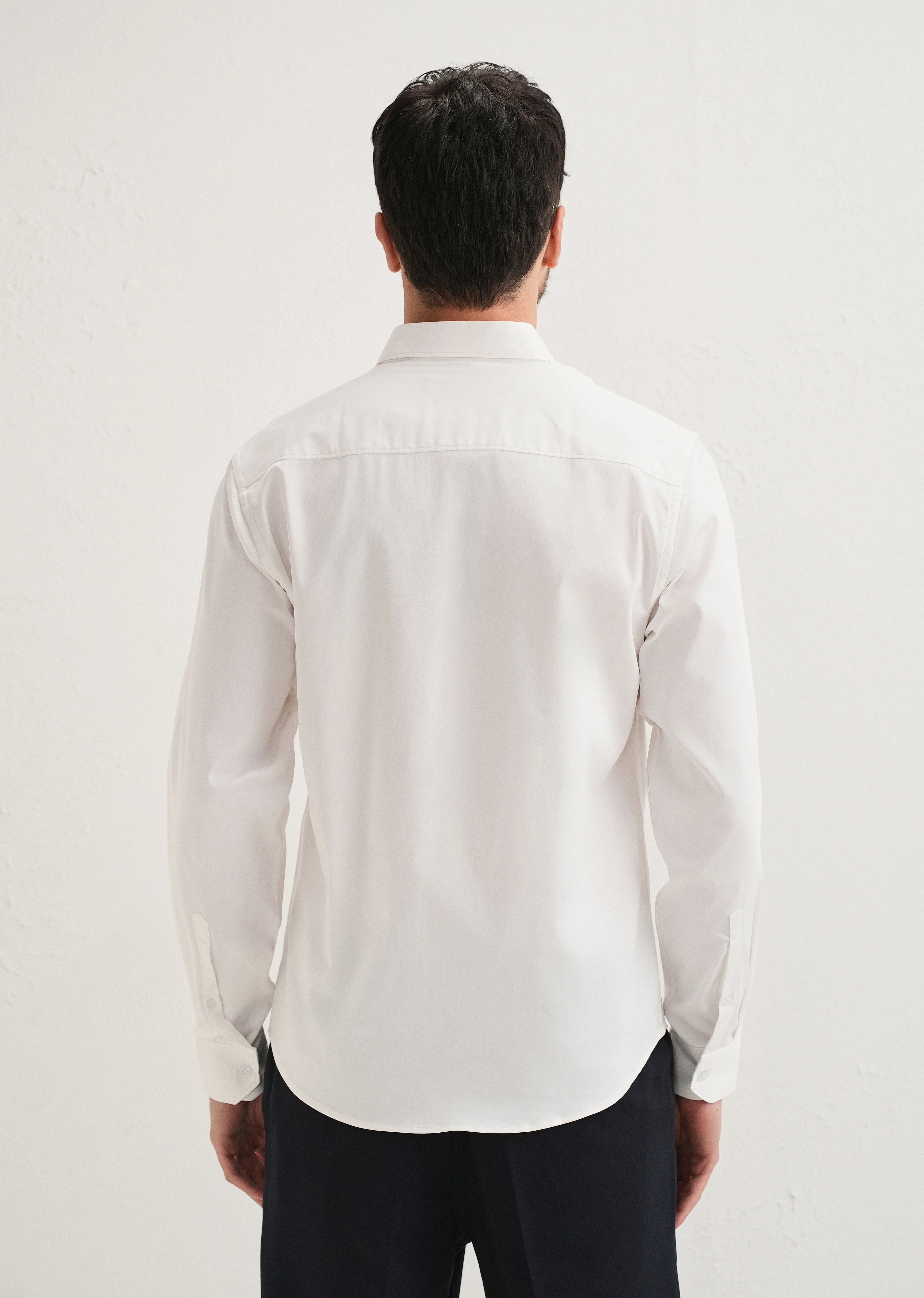 Red Floral Embroidery White Designer Shirt - Image 3