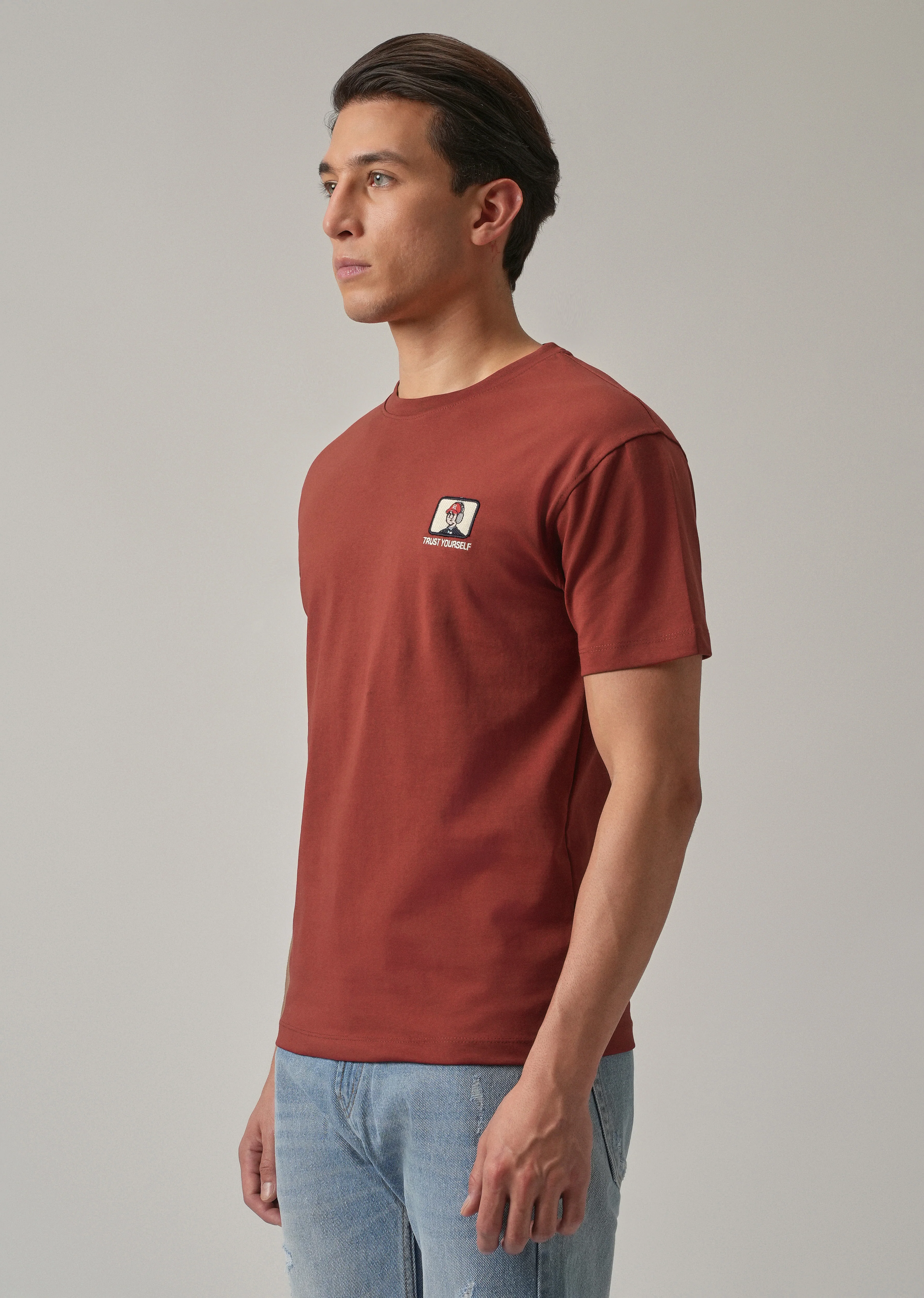 Red Printed Slim Fit T-Shirt - Image 4