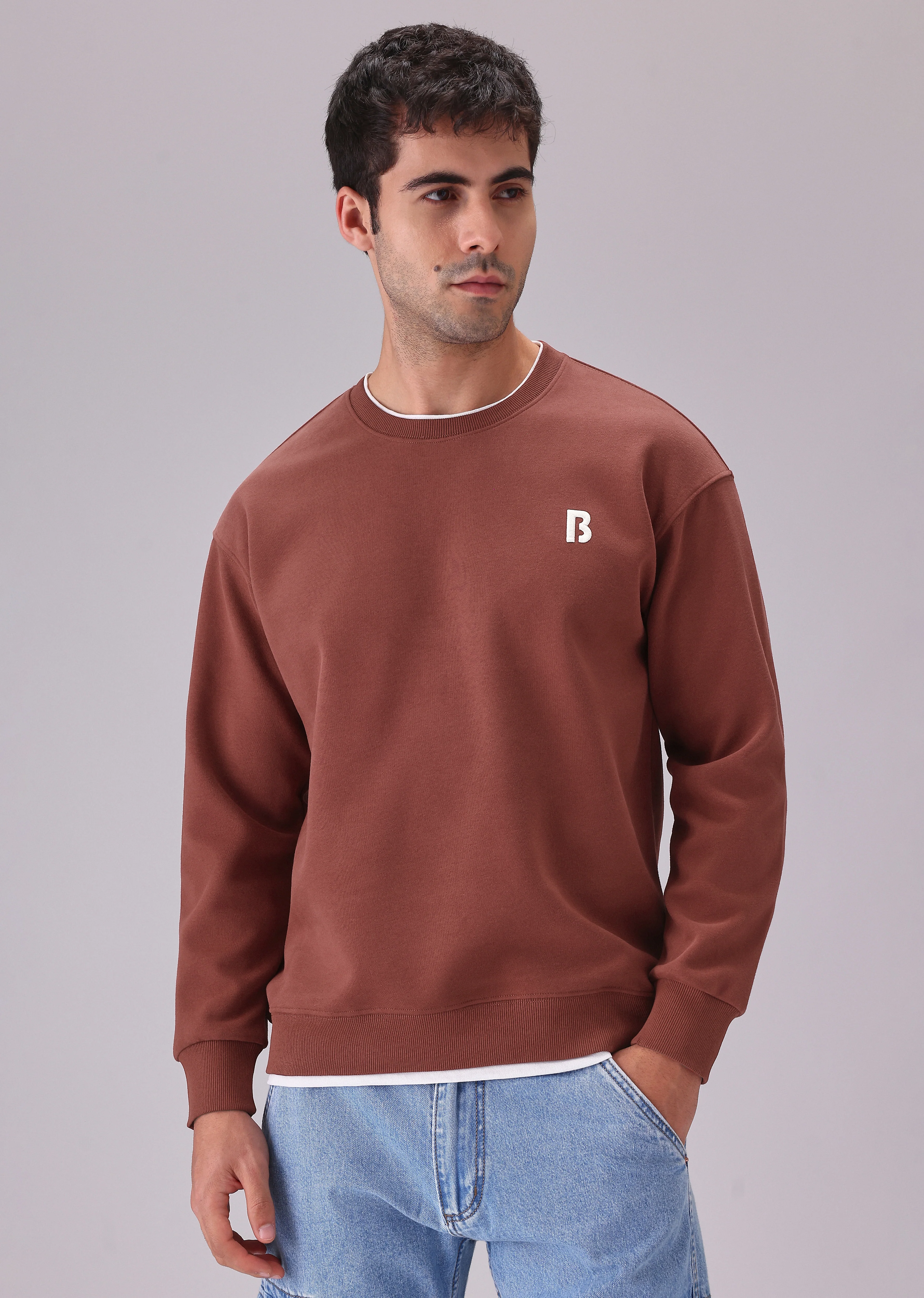 Red White Contrast Sweatshirt - Image 3