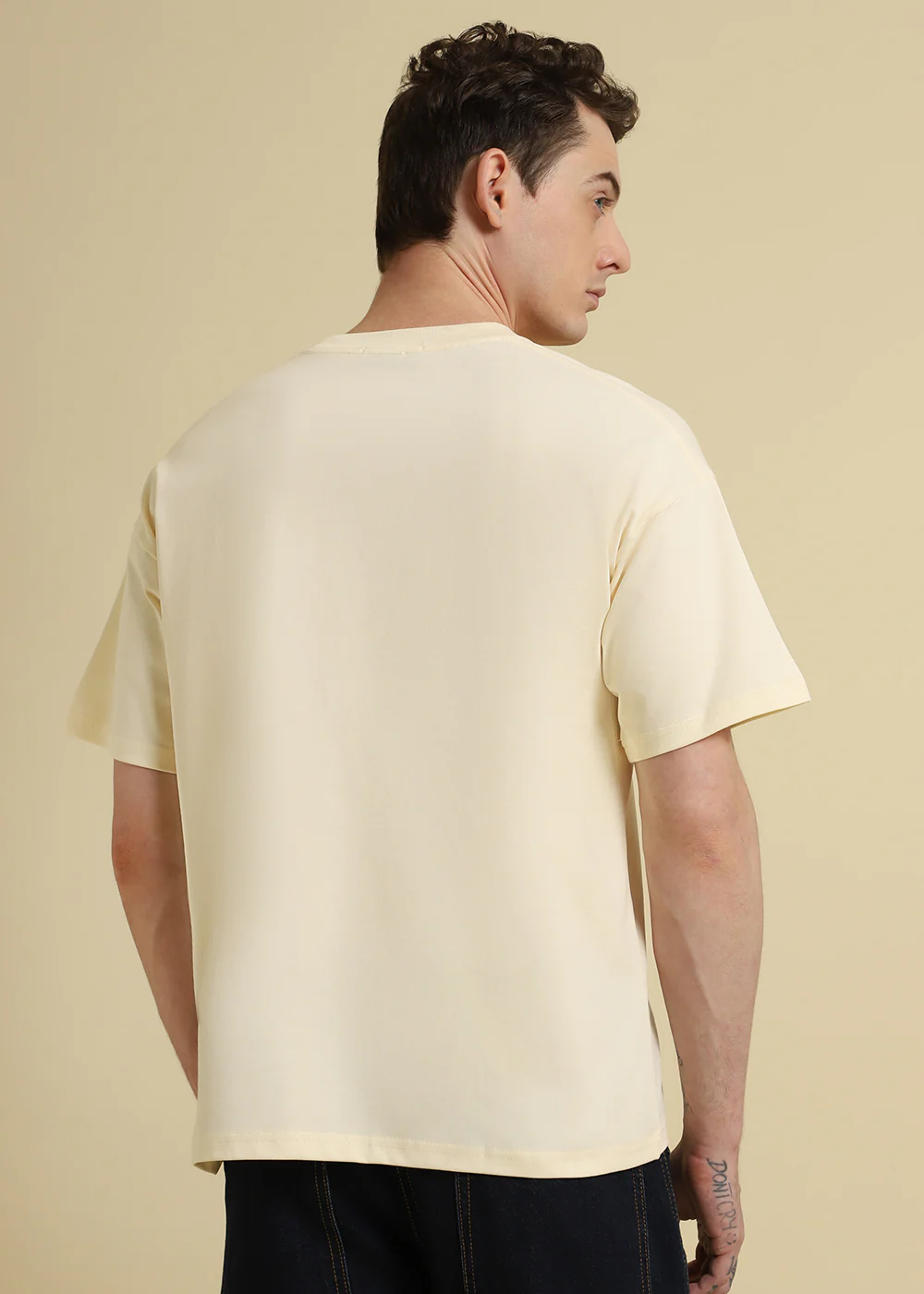 Romantic Funk Cream Oversized T-shirt - Image 4