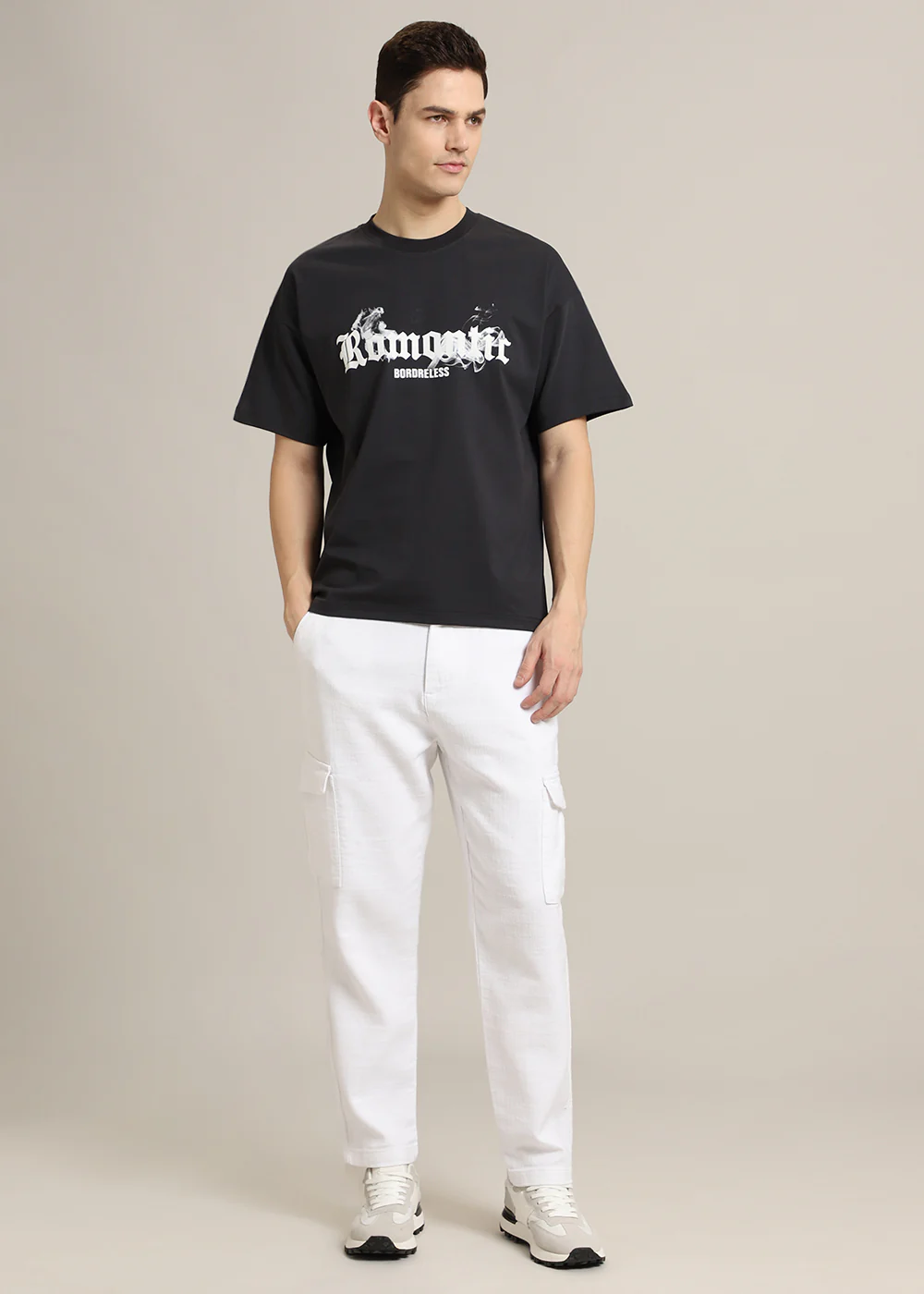 Romantic Funk Grey Oversized T-shirt - Image 6