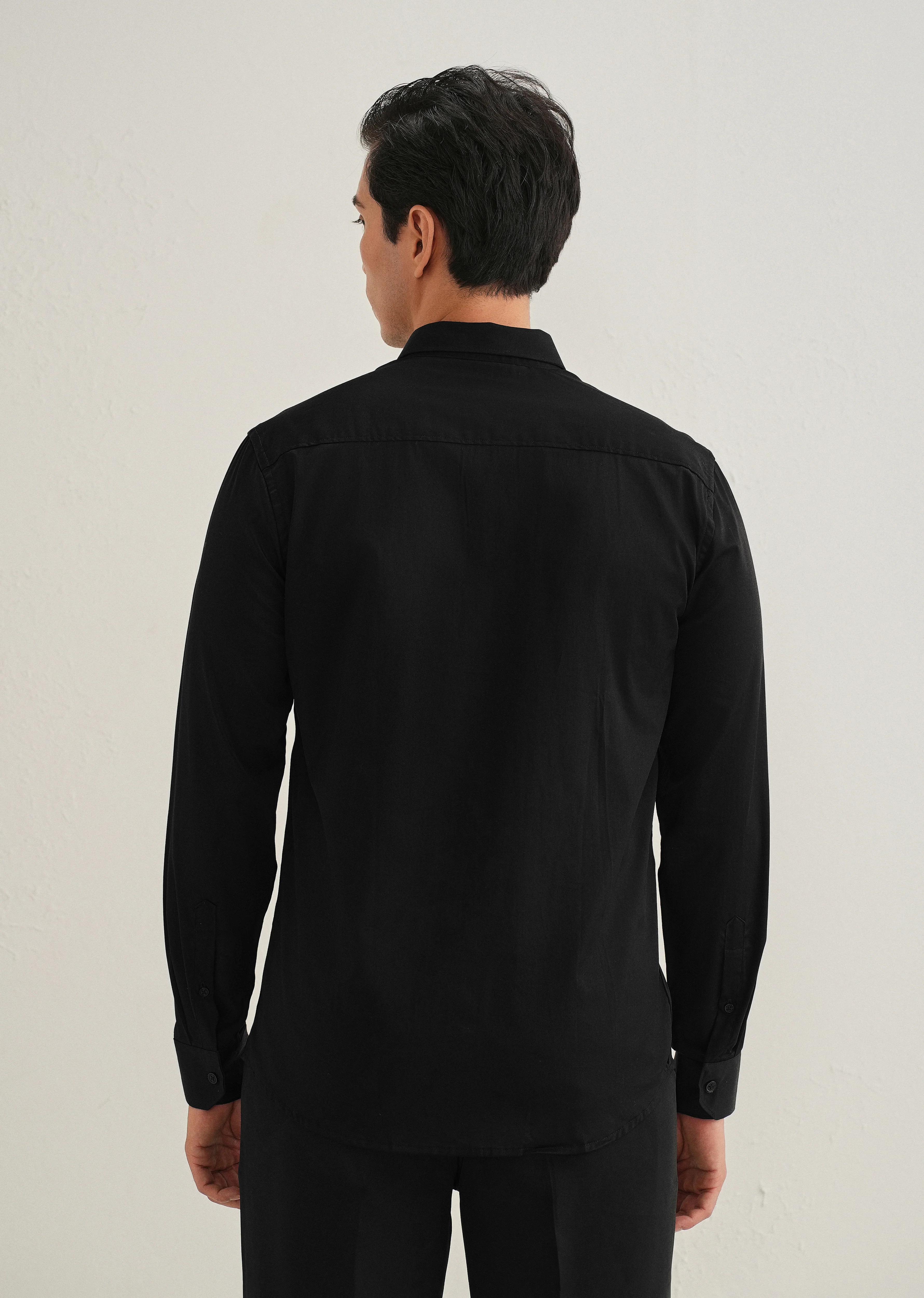 Rose Needle Work Black Designer Shirt - Image 4