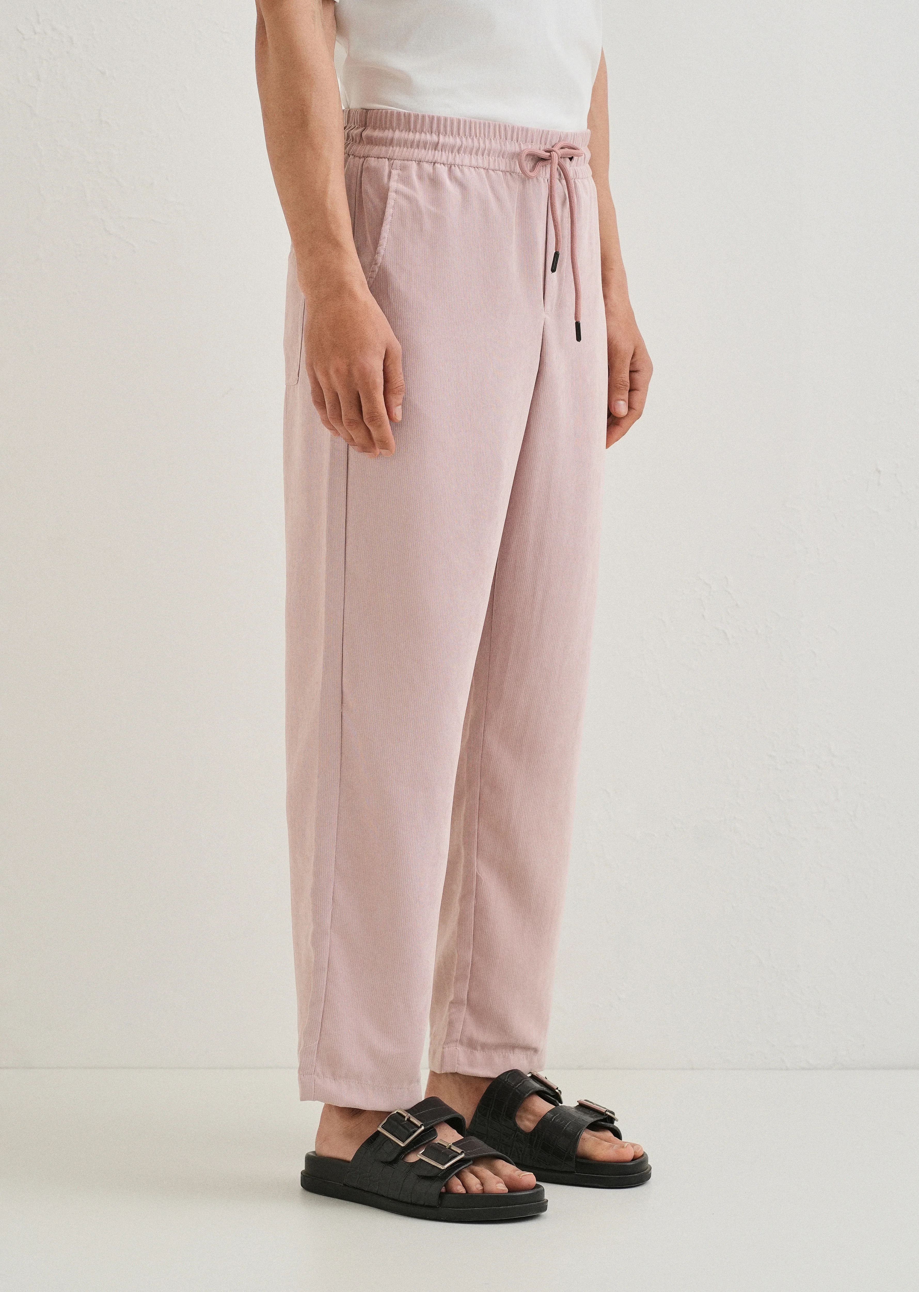 Rose Pink Pin Stripe Corduroy Pant - Image 4