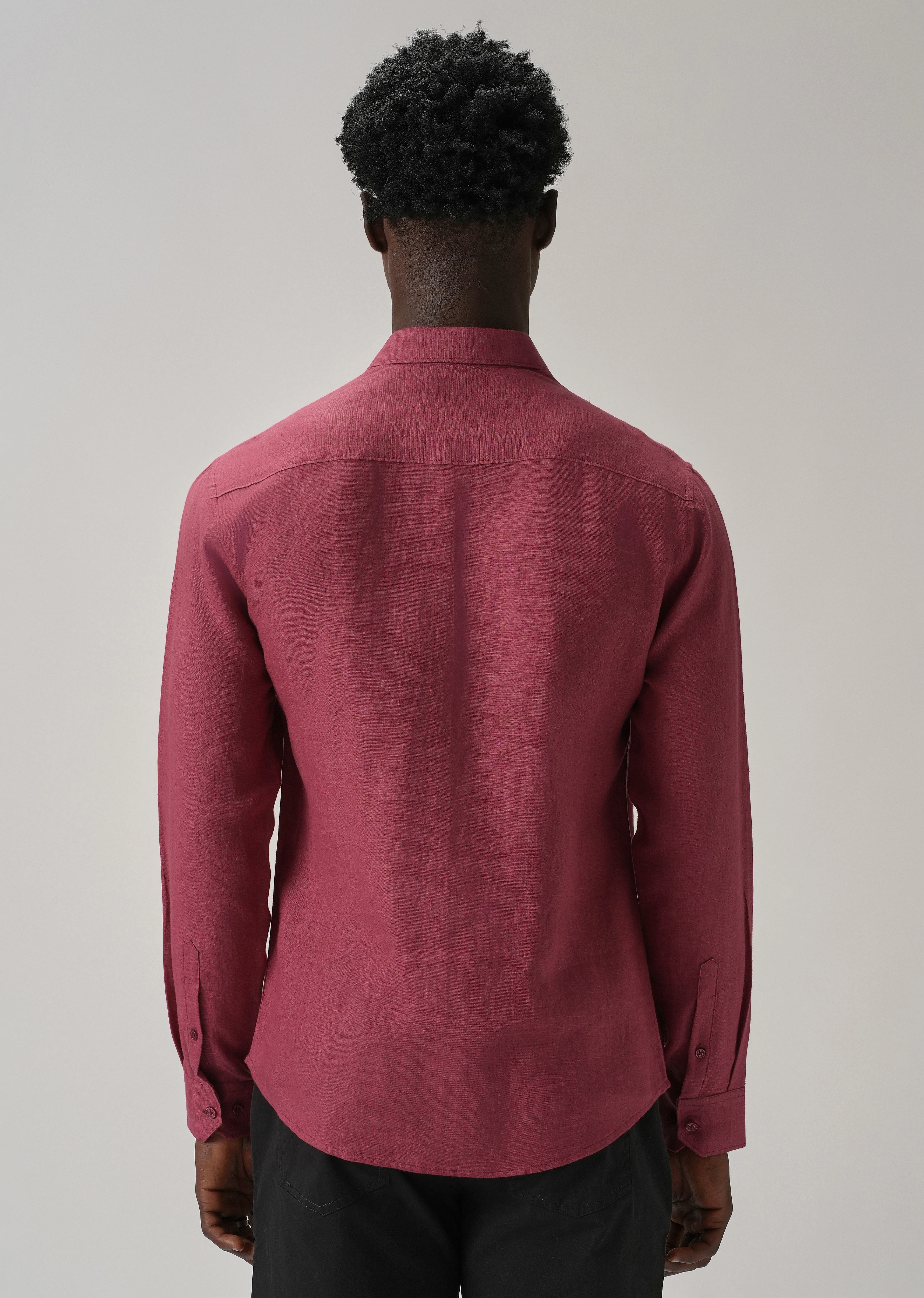 Rouge Pink Double Pocket 100% Pure Irish Linen Shirt - Image 3