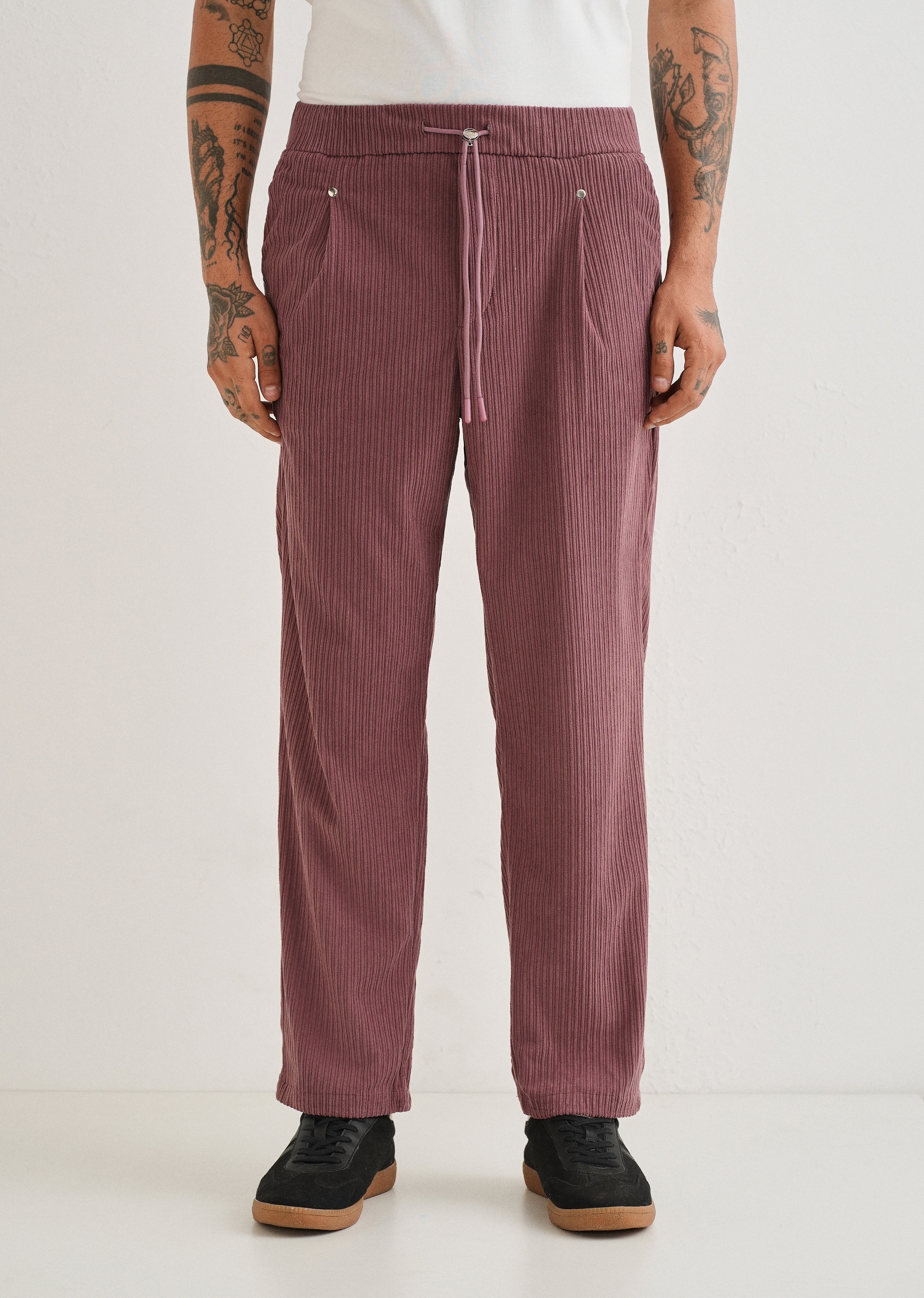 Rouge Pink Drawstring Corduroy Pant - Image 3