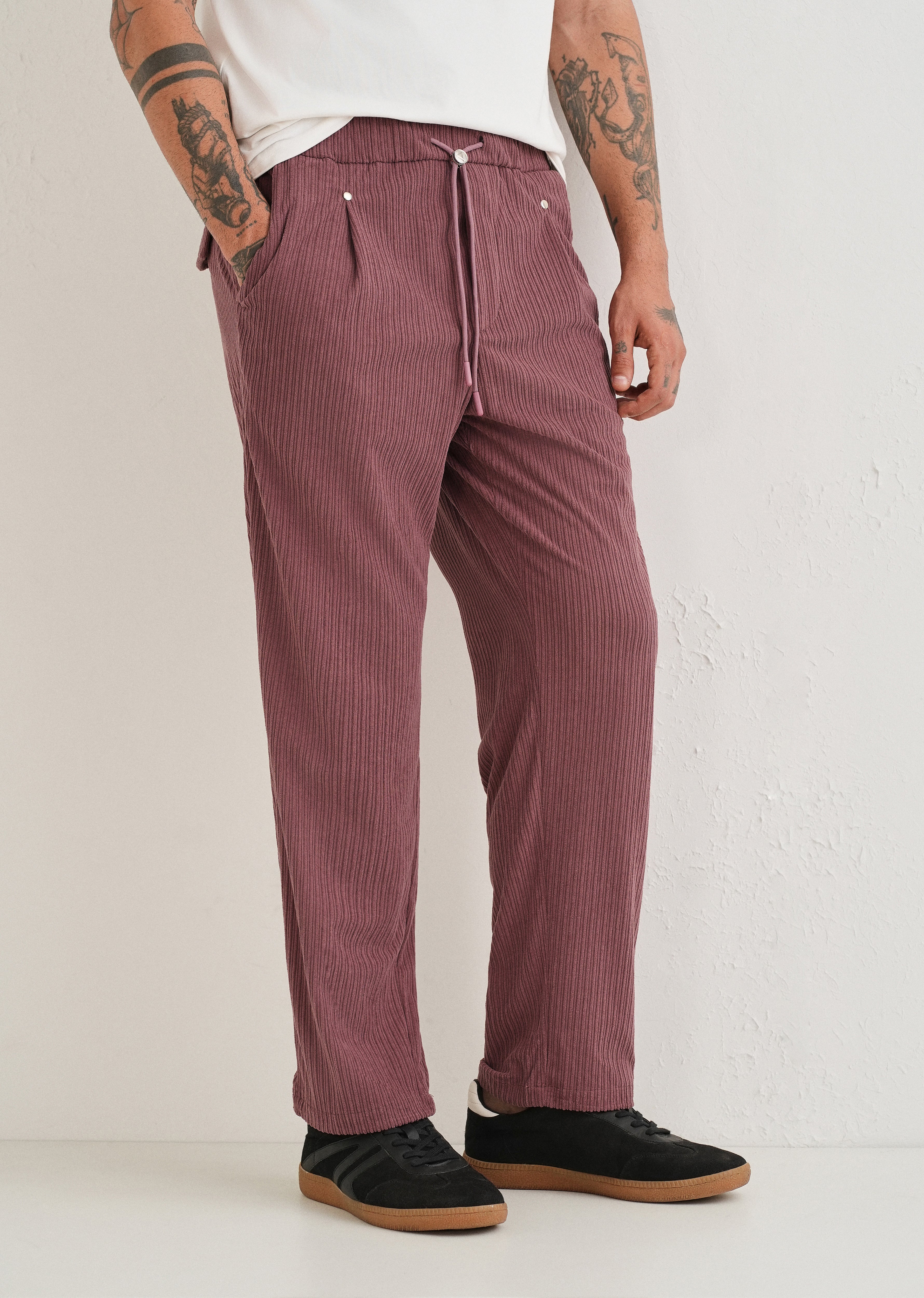 Rouge Pink Drawstring Corduroy Pant - Image 7