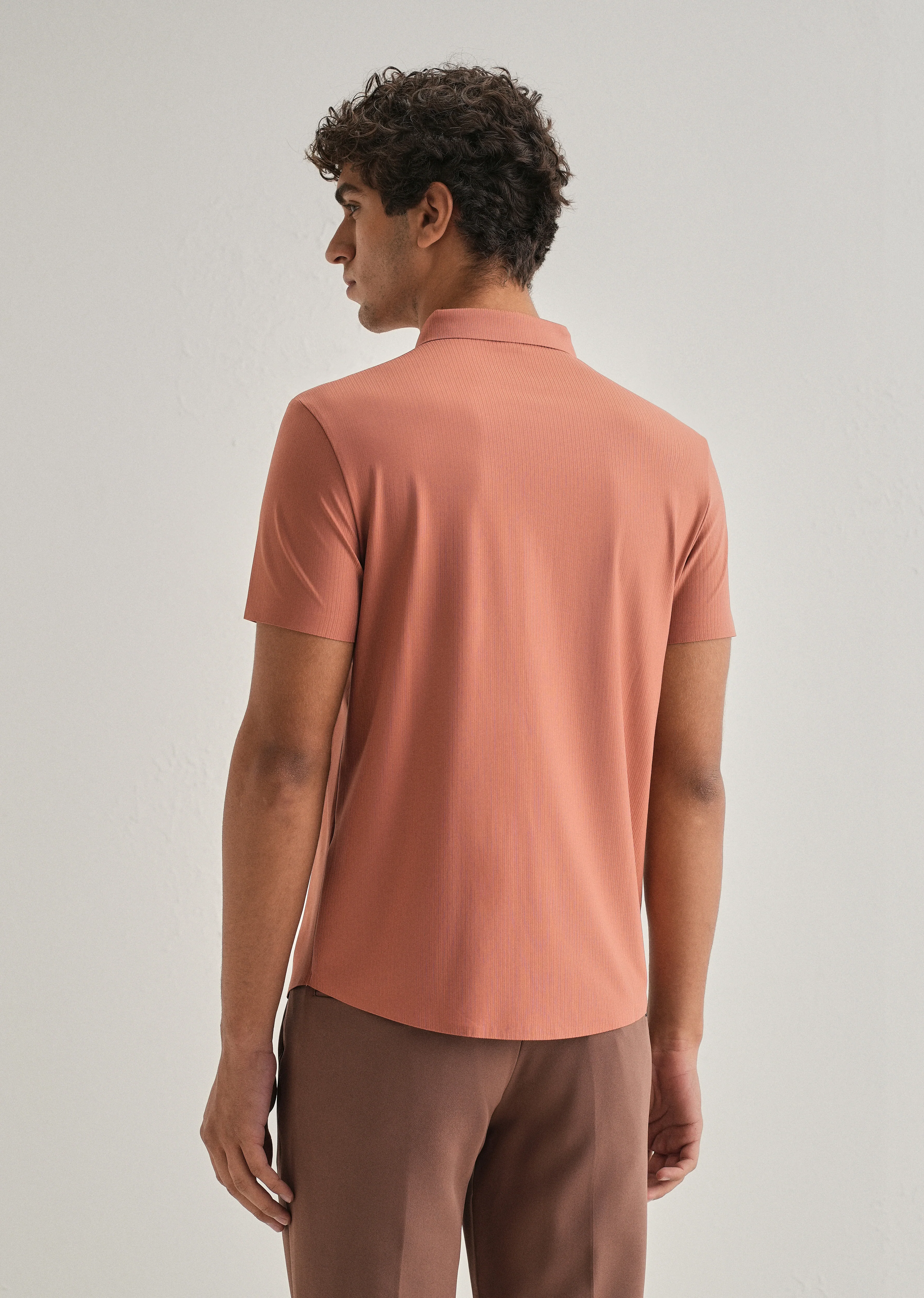 Rust Stripe Seamless Shirt - Image 2