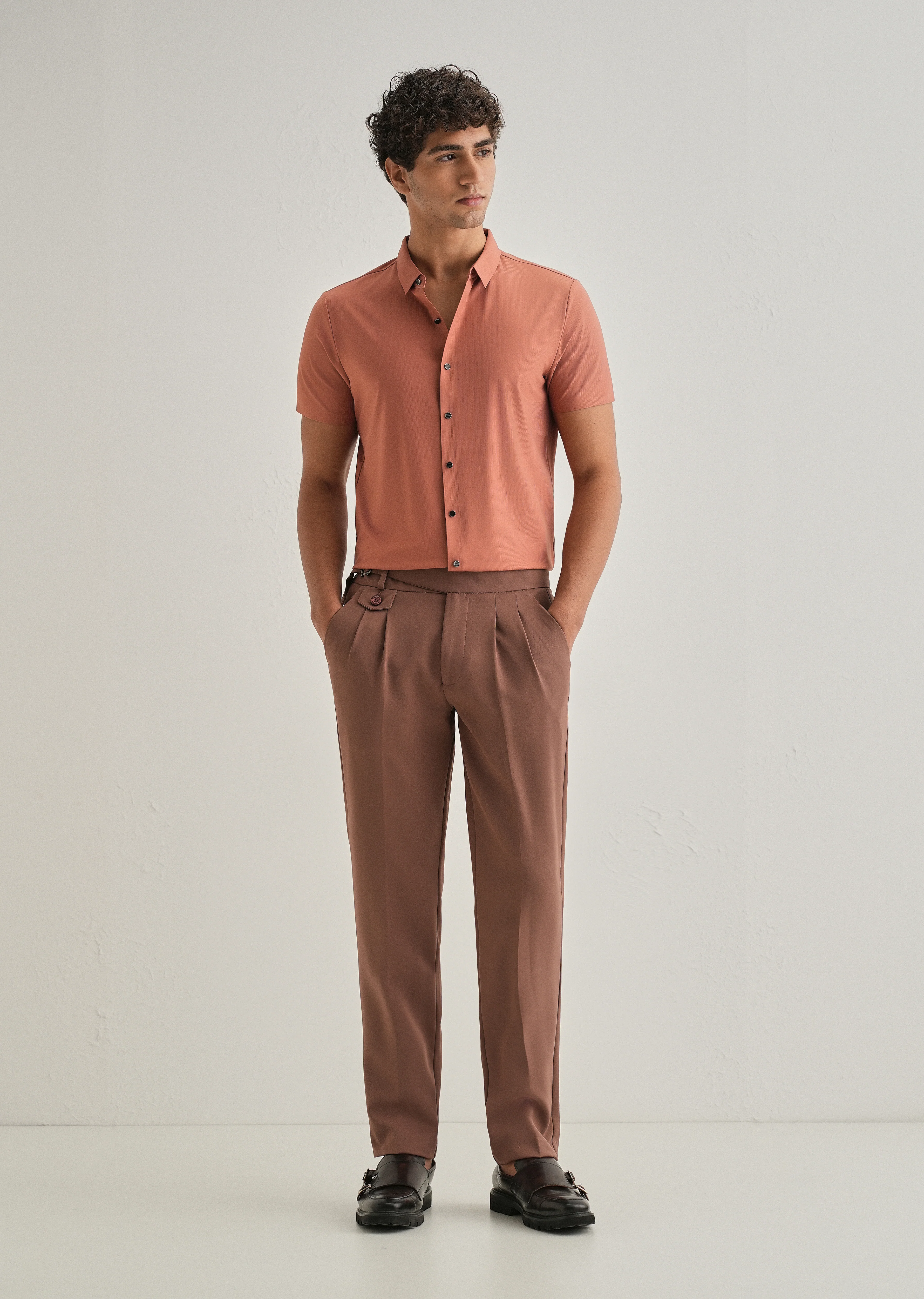 Rust Stripe Seamless Shirt - Image 6