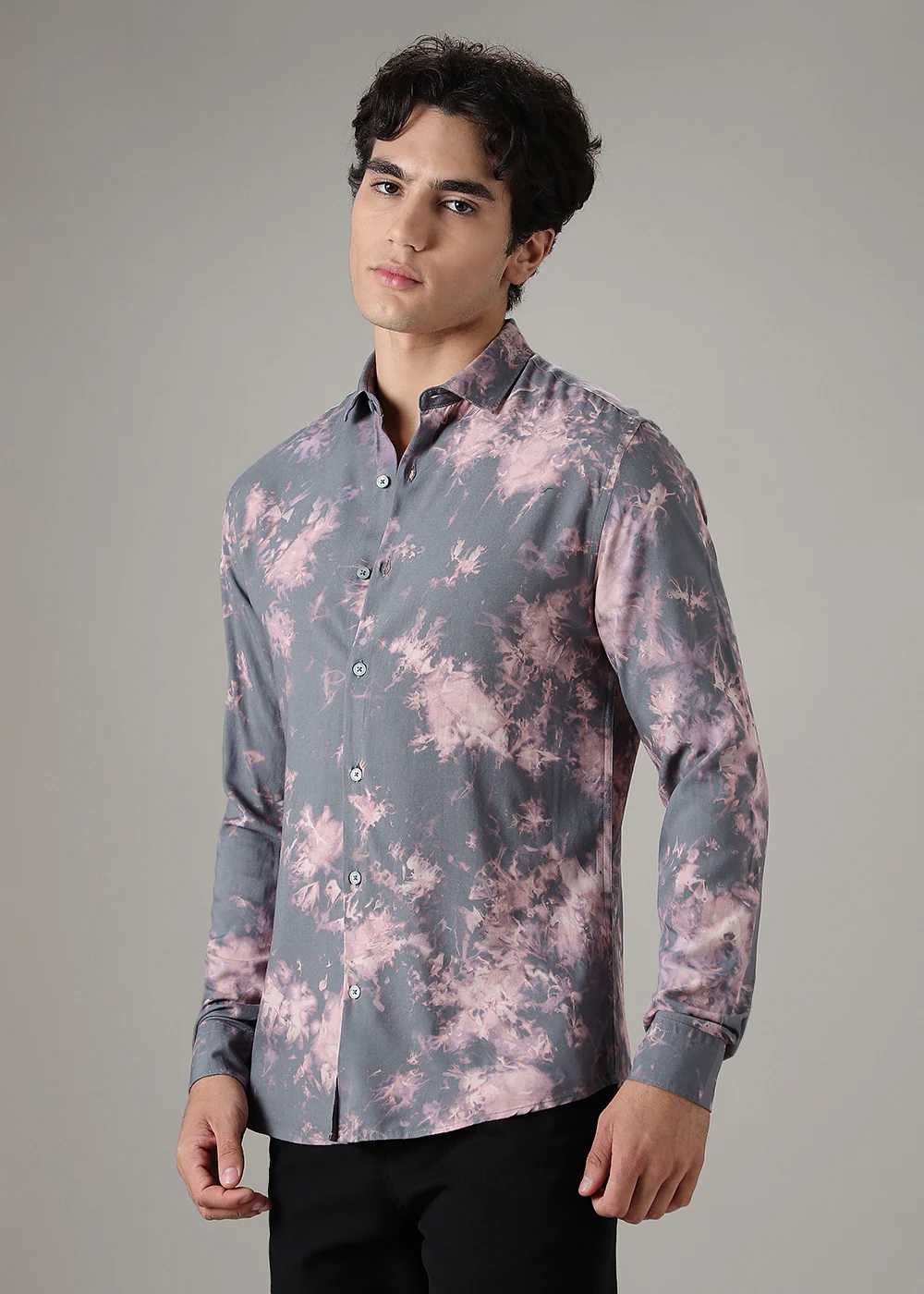 Sable Grey Abstract Printed Shirt - Image 5