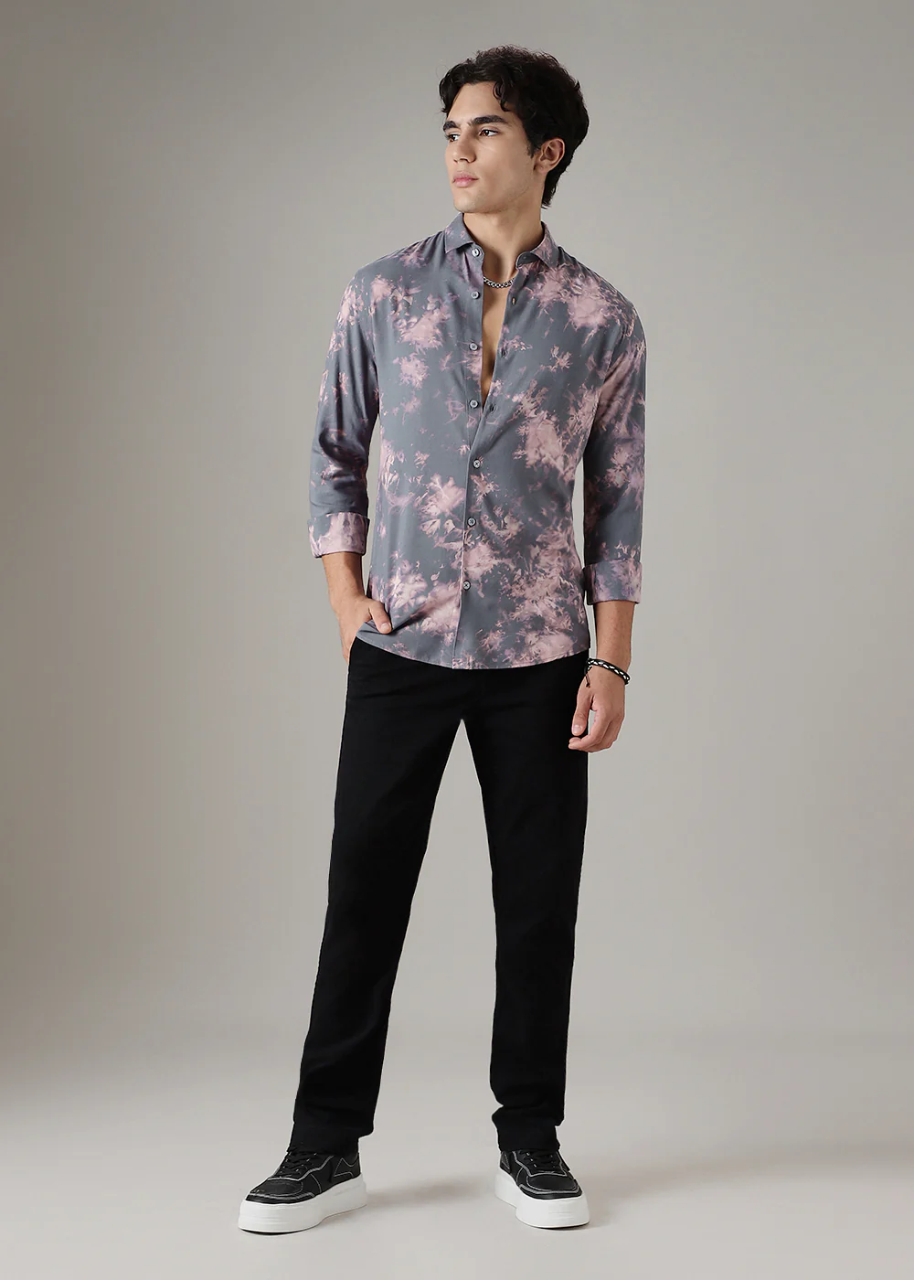 Sable Grey Abstract Printed Shirt - Image 6