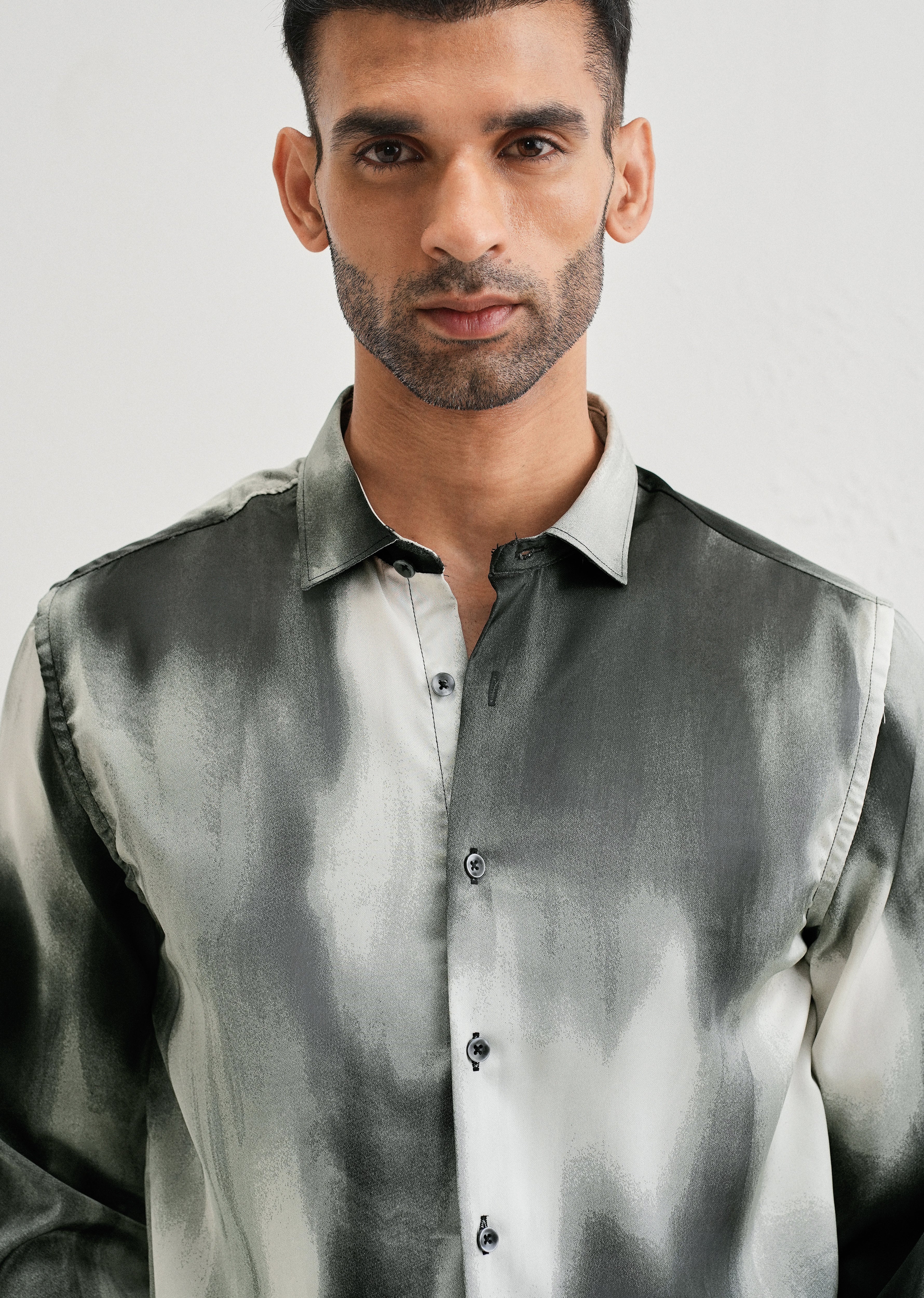 Sage Green Abstract Printed Shirt - Image 5