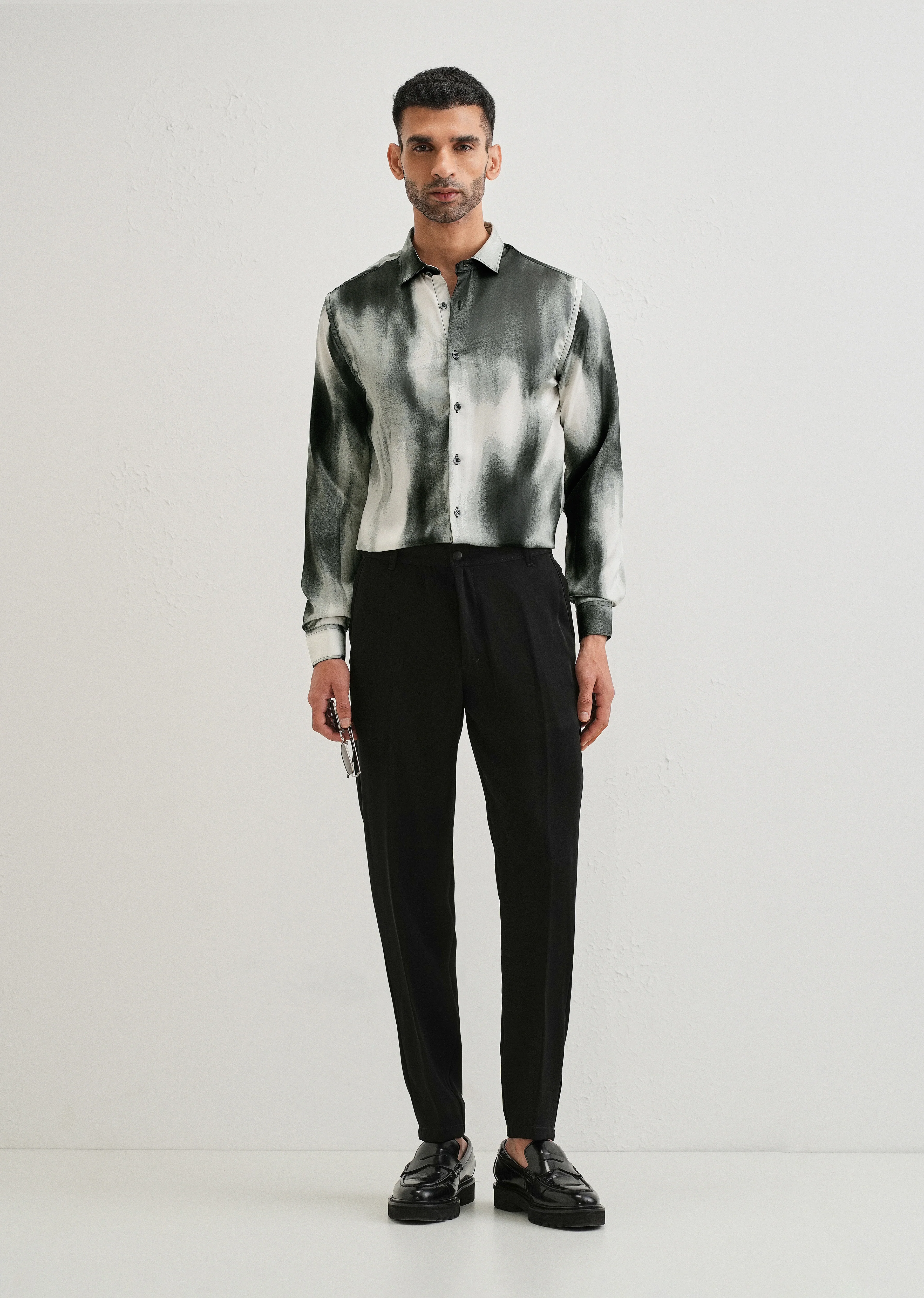 Sage Green Abstract Printed Shirt - Image 6