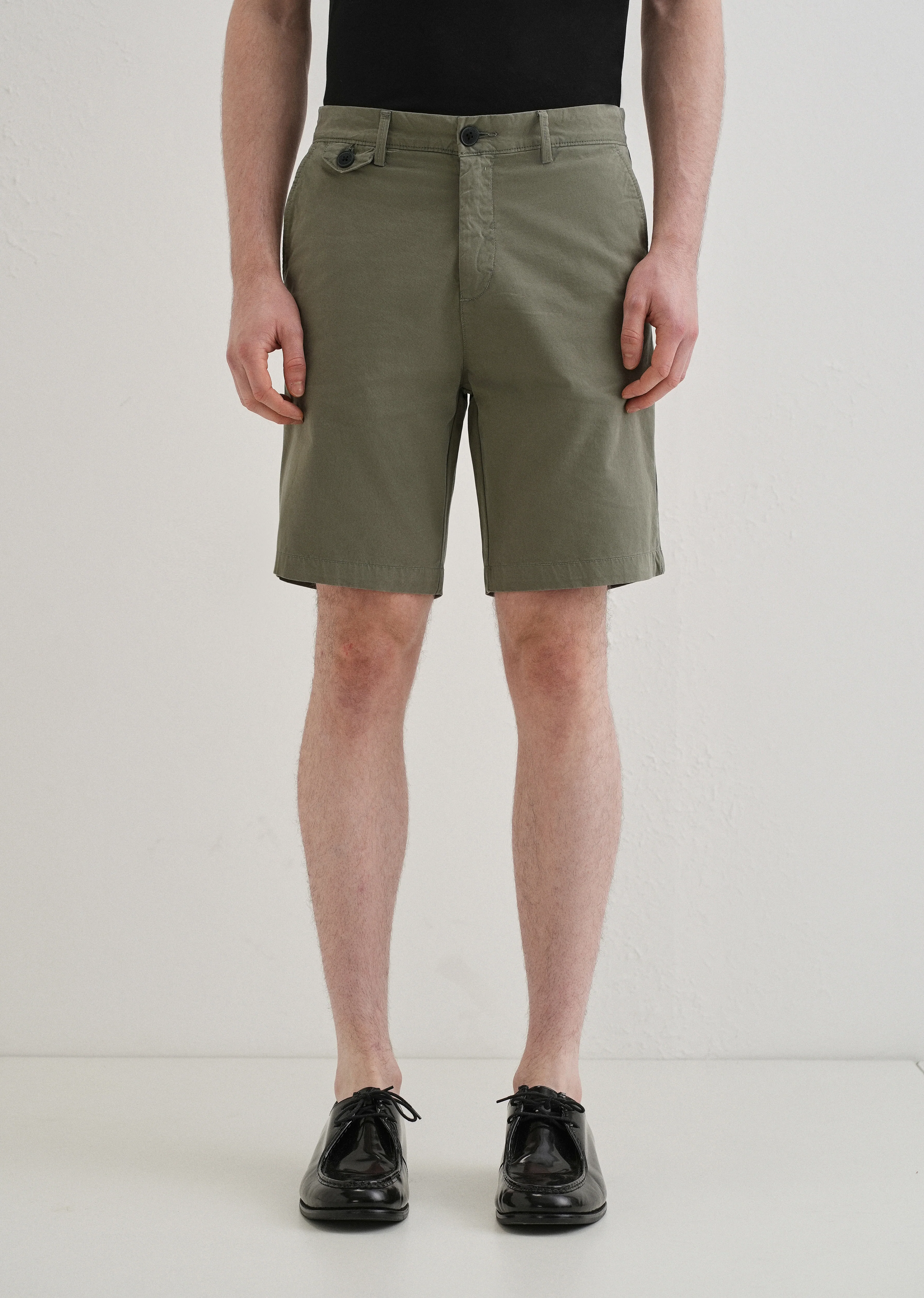 Sage Green Cotton Shorts - Image 3