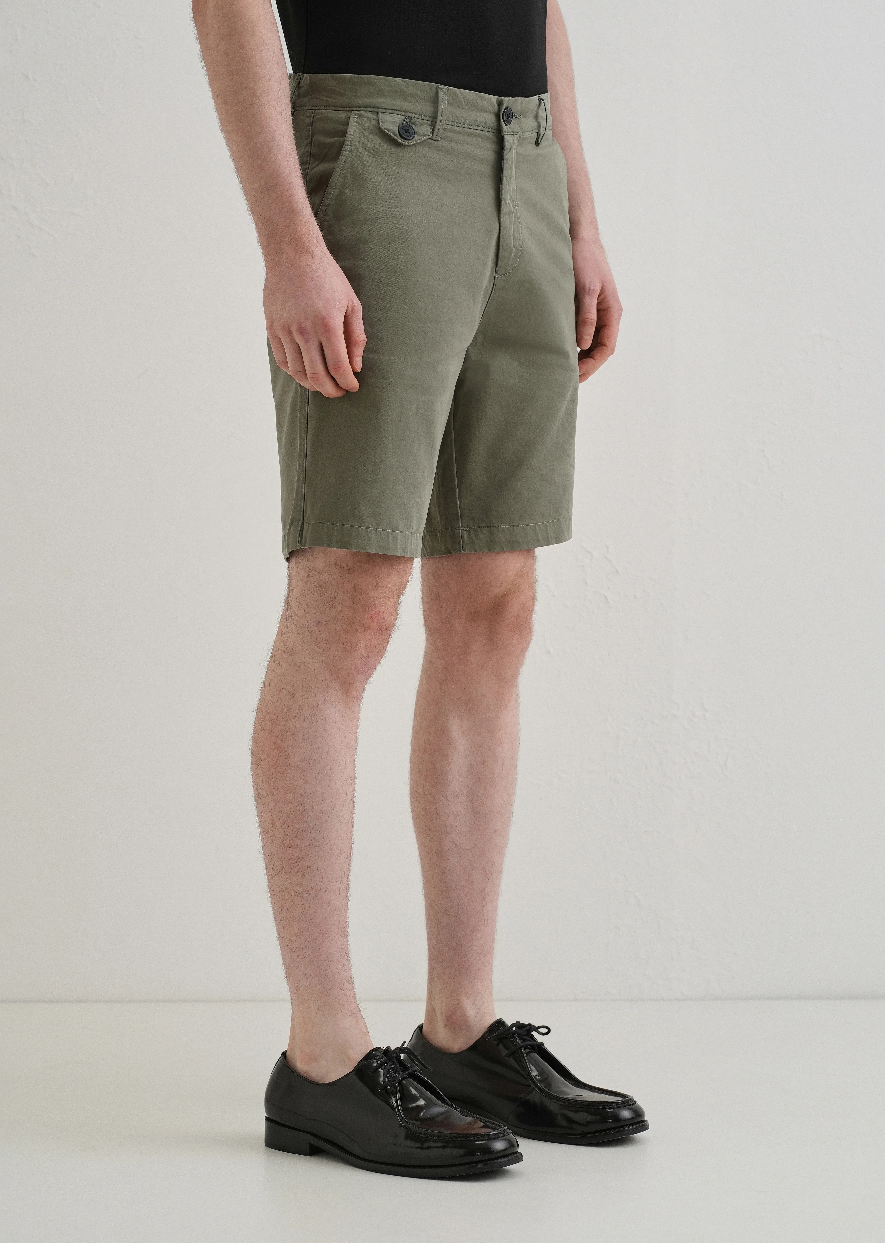 Sage Green Cotton Shorts - Image 4
