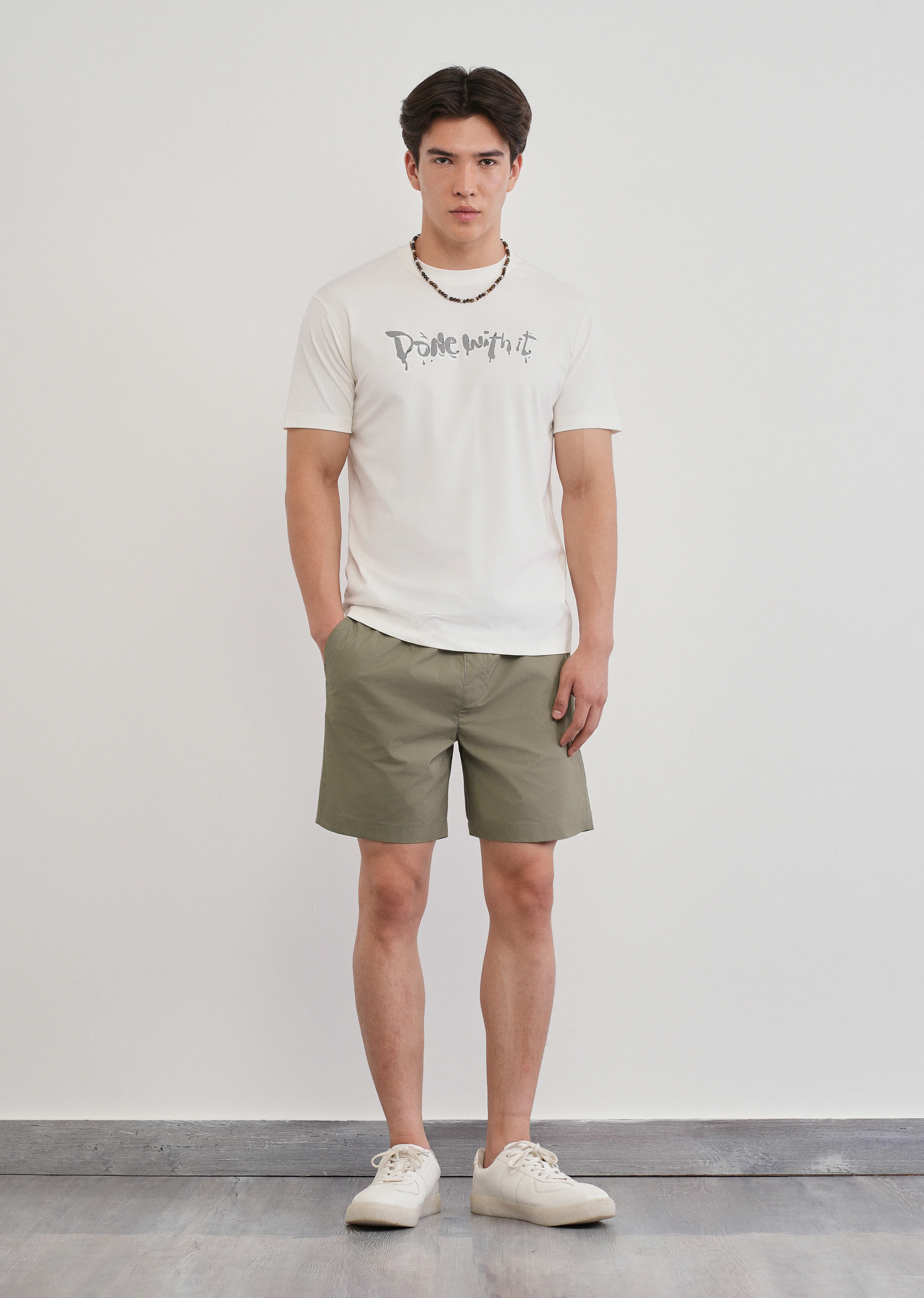 Sage Green Drawstring Cotton Shorts - Image 7