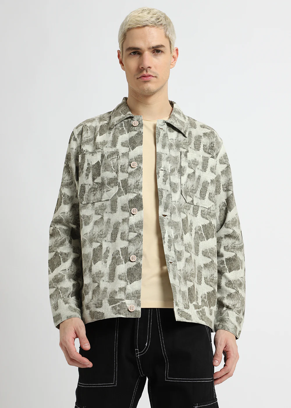 Sage Green Printed Summer Jacket - Image 4