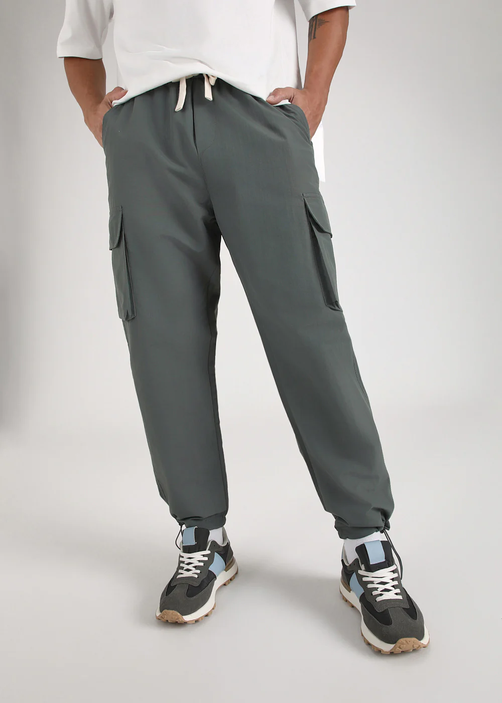 Sage Grey Relaxed Fit Cargo Pant - Image 6