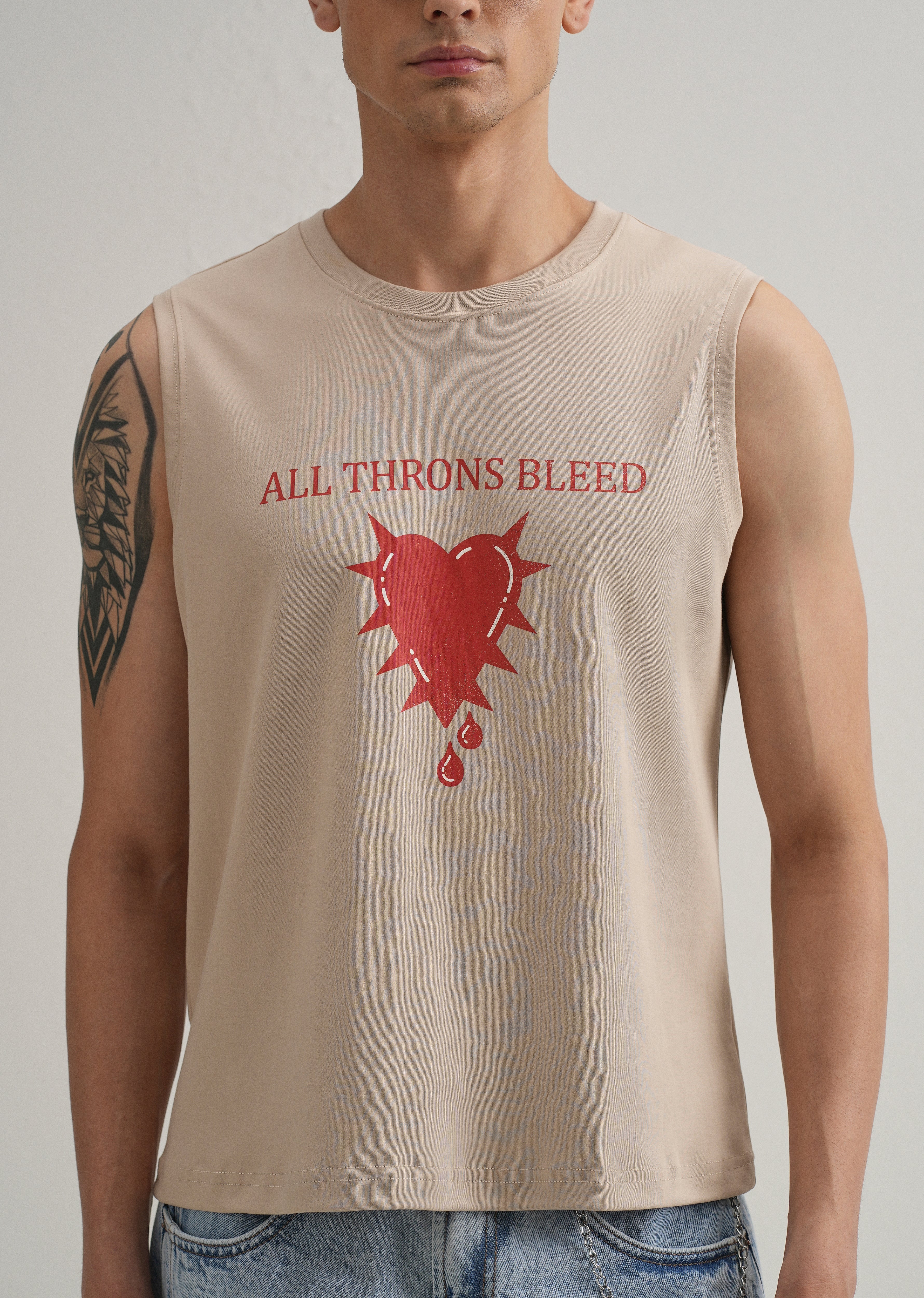 Sand Beige Printed Tank - Image 6