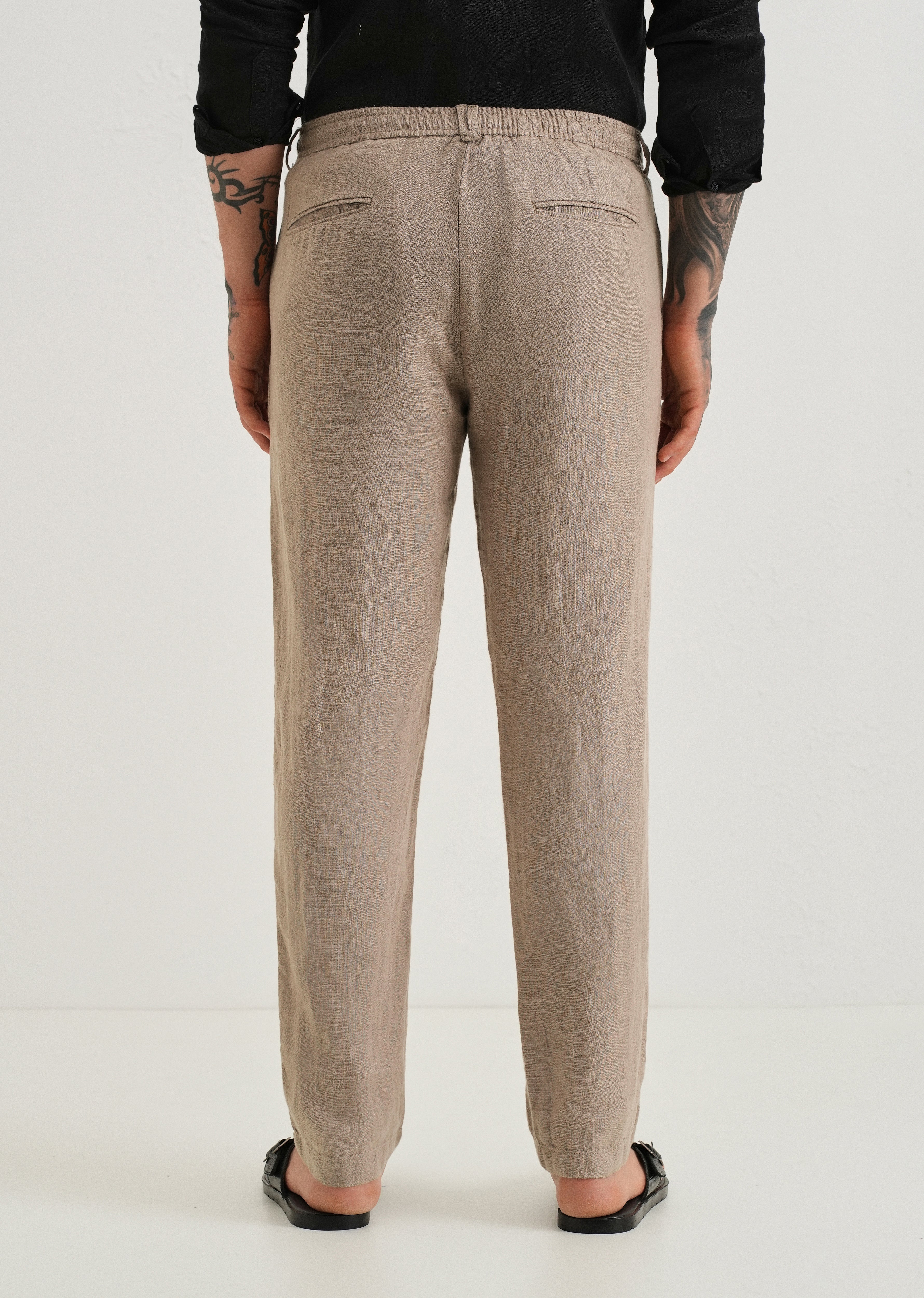 Sand Brown Linen pant - Image 2