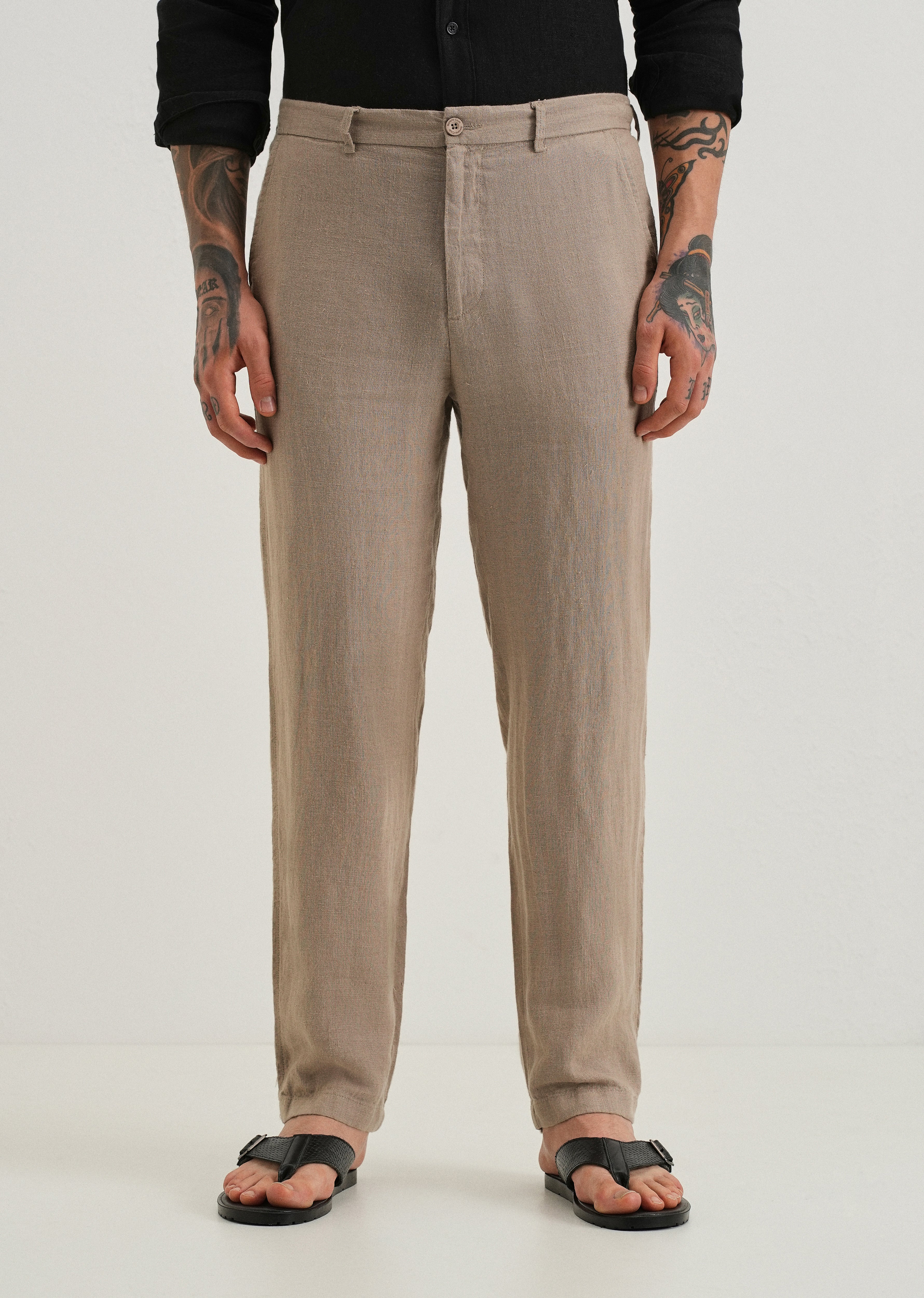 Sand Brown Linen pant - Image 3