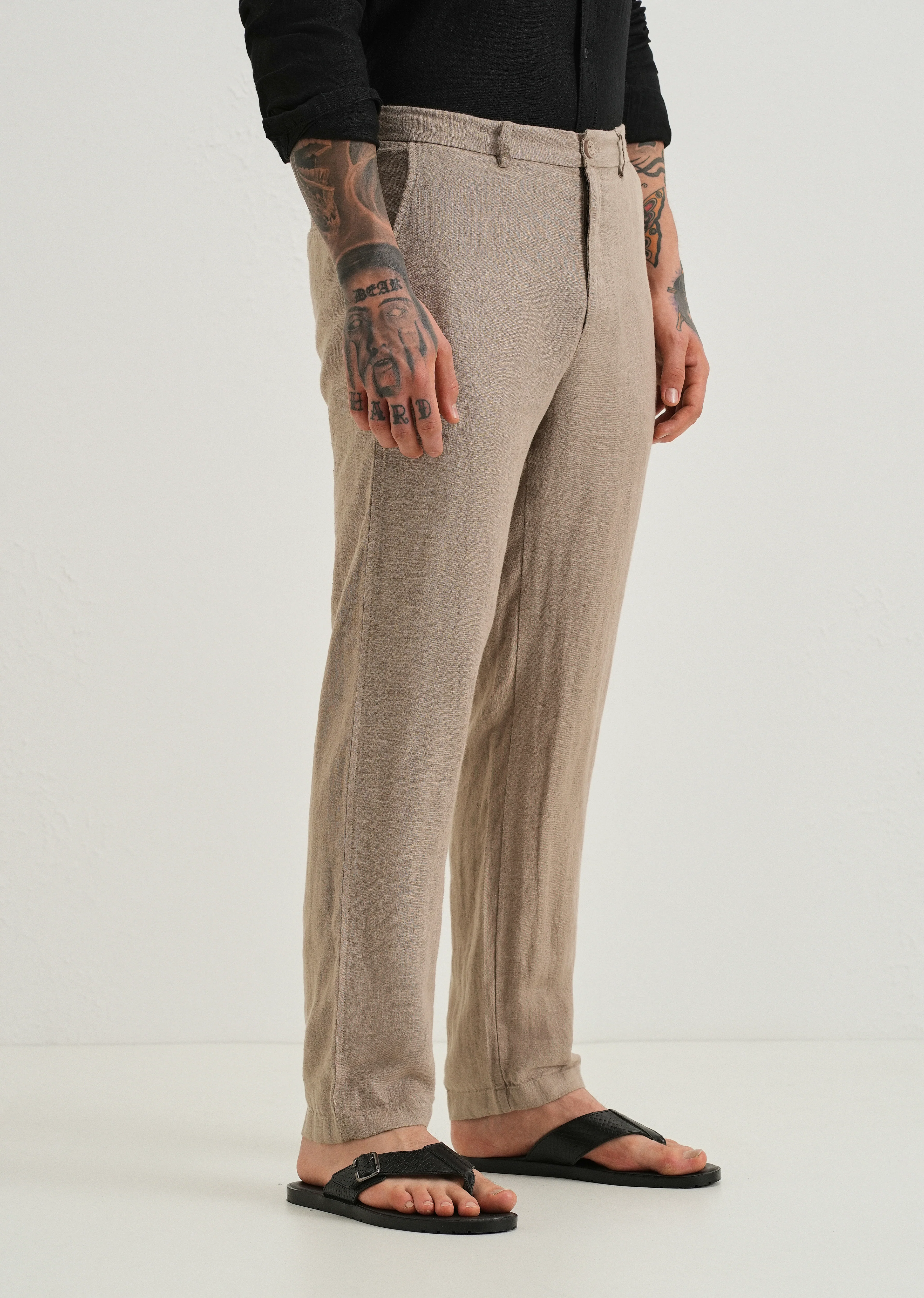 Sand Brown Linen pant - Image 4