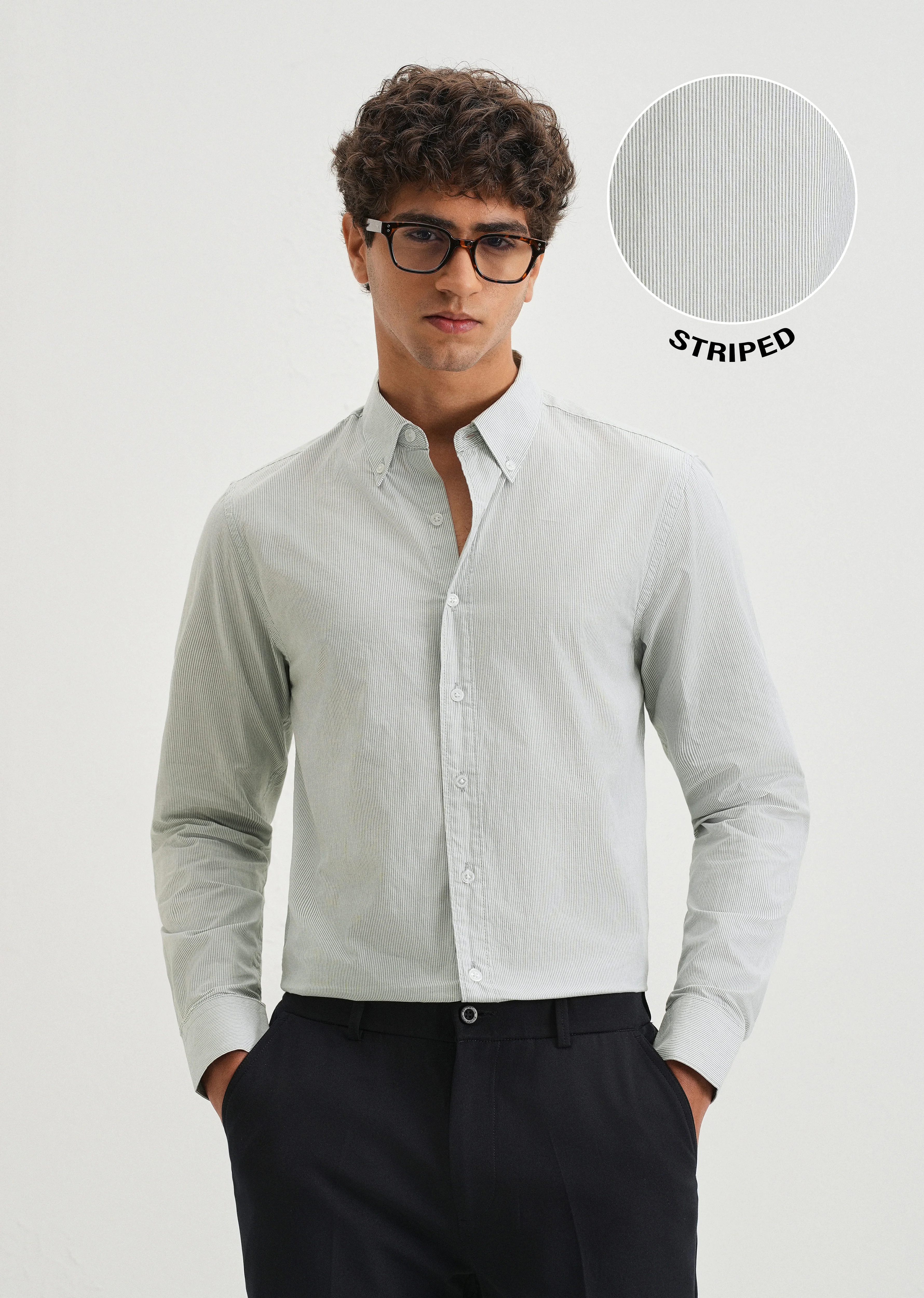 Sapphire Blue Pin Striped Shirt - Image 2