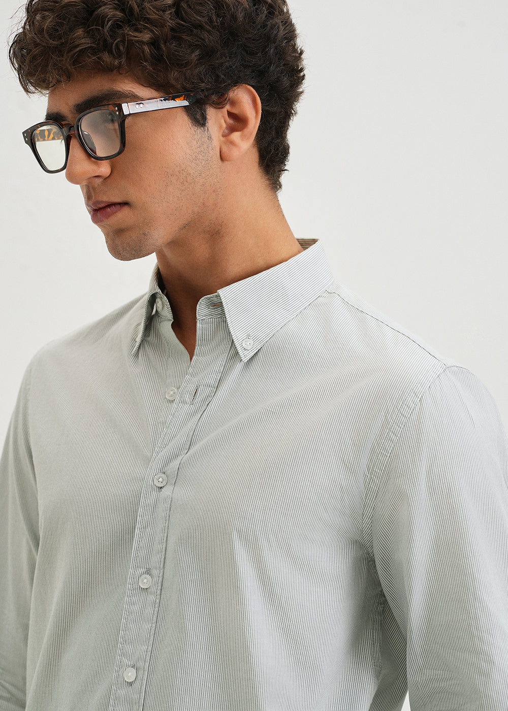 Sapphire Blue Pin Striped Shirt - Image 3