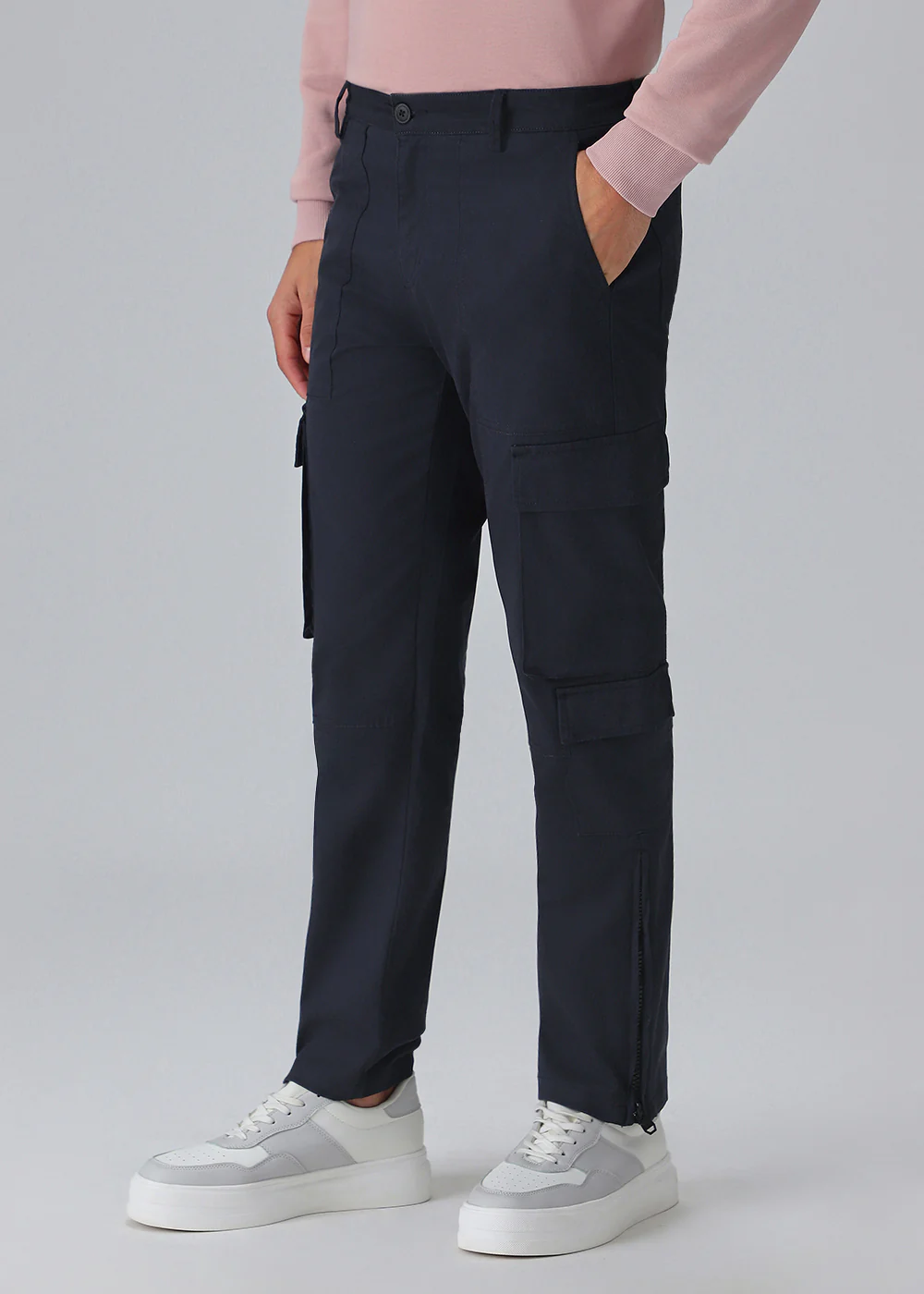 Sapphire Blue Zipper Cargo Pant - Image 4