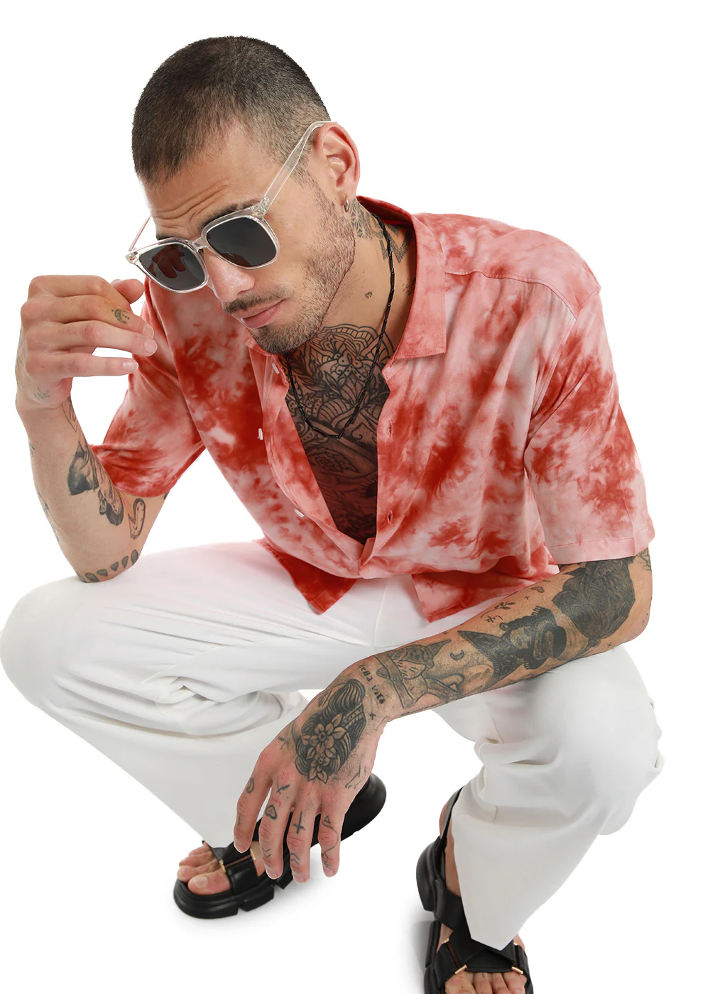 Scarlet Tie dye Half Sleeve Shirt - Image 6