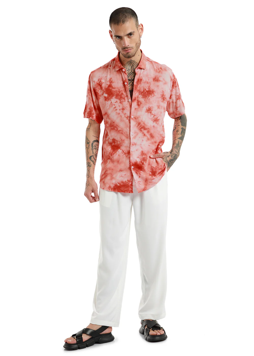Scarlet Tie dye Half Sleeve Shirt - Image 7