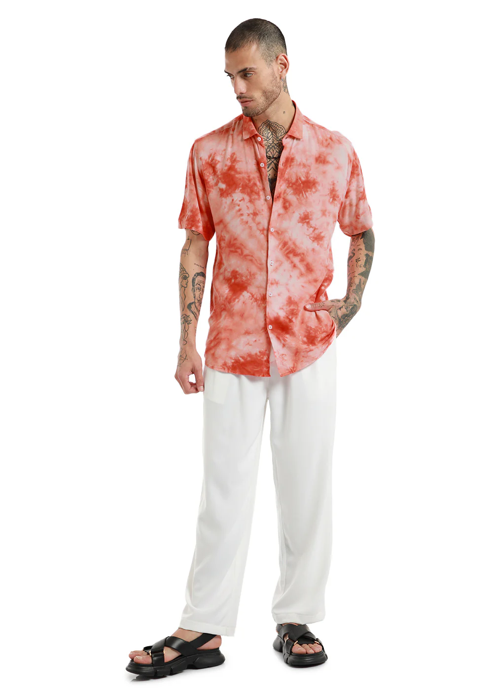 Scarlet Tie dye Half Sleeve Shirt - Image 8