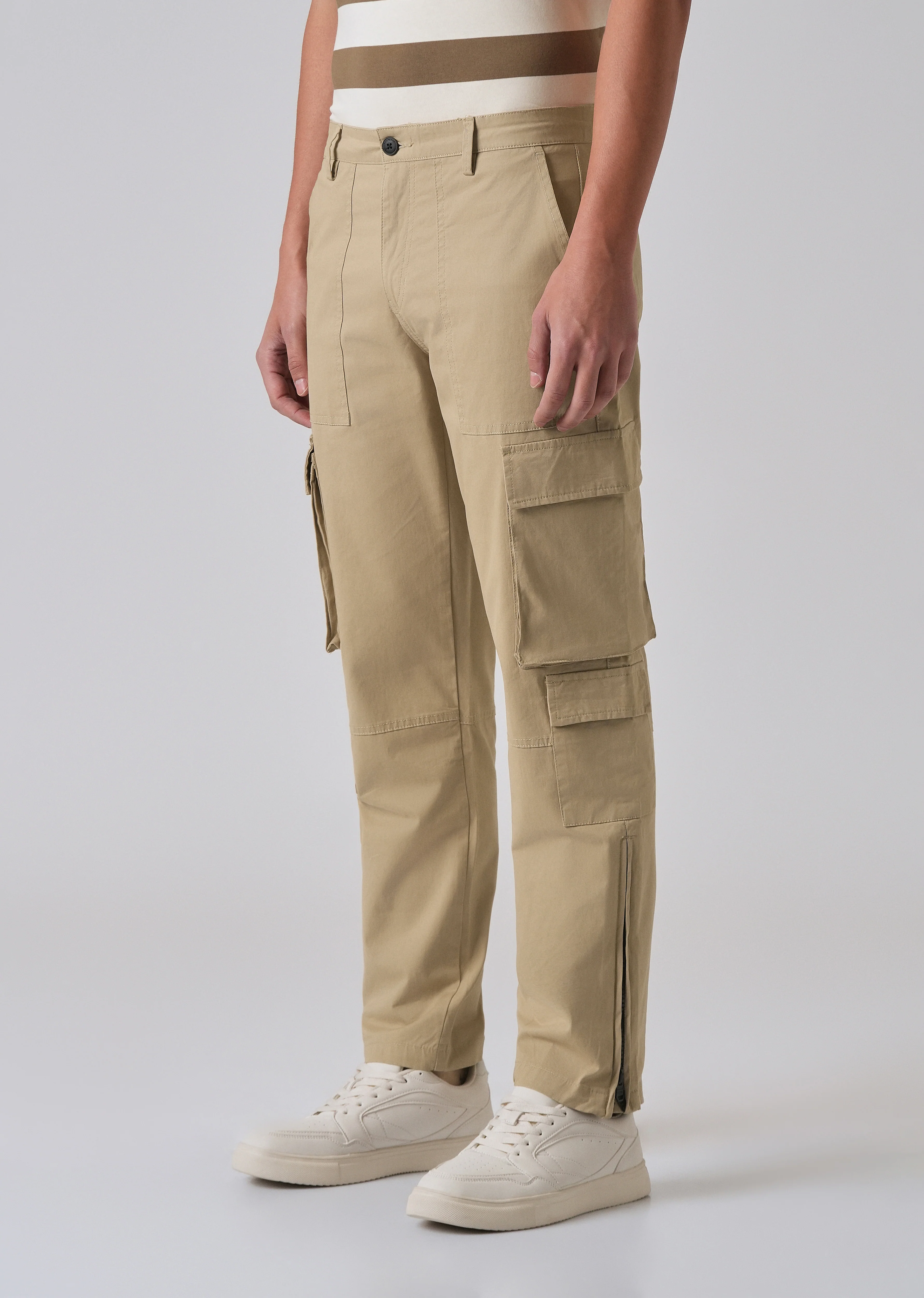 Sepia Brown Zipper Cargo Pant - Image 4
