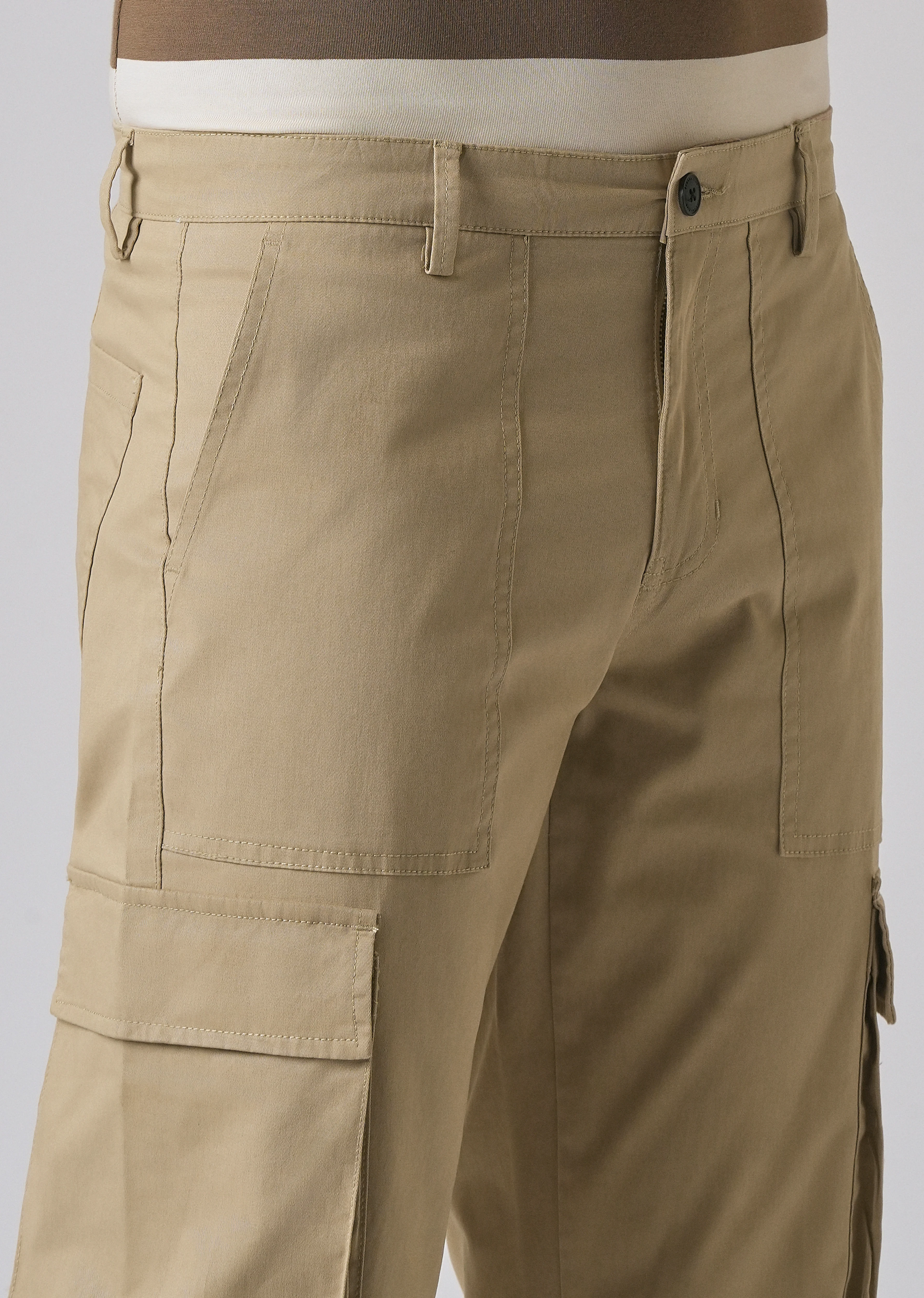 Sepia Brown Zipper Cargo Pant - Image 5
