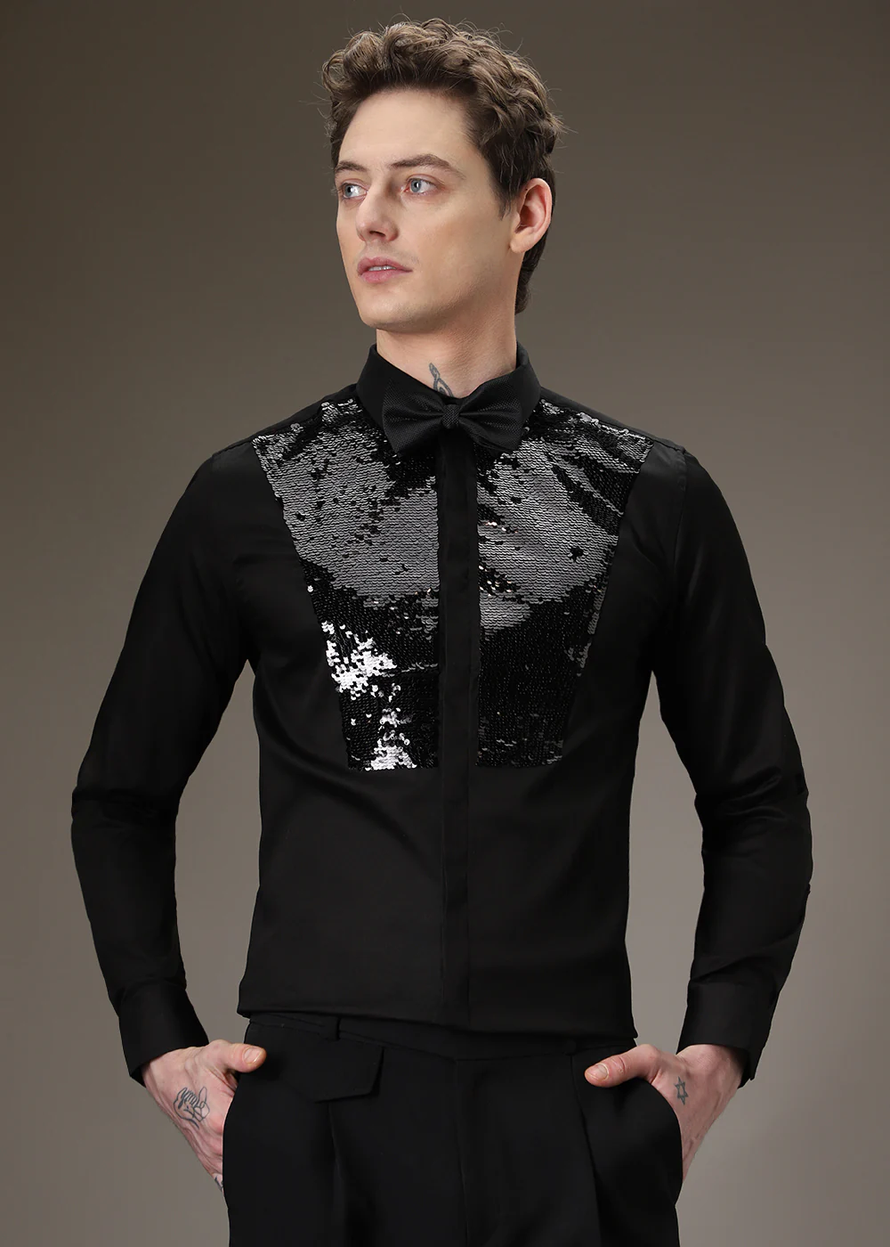 Sequence Debonair Designer Black Shirt - Image 3