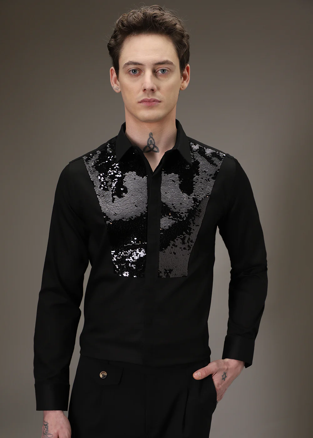Sequence Debonair Designer Black Shirt - Image 5