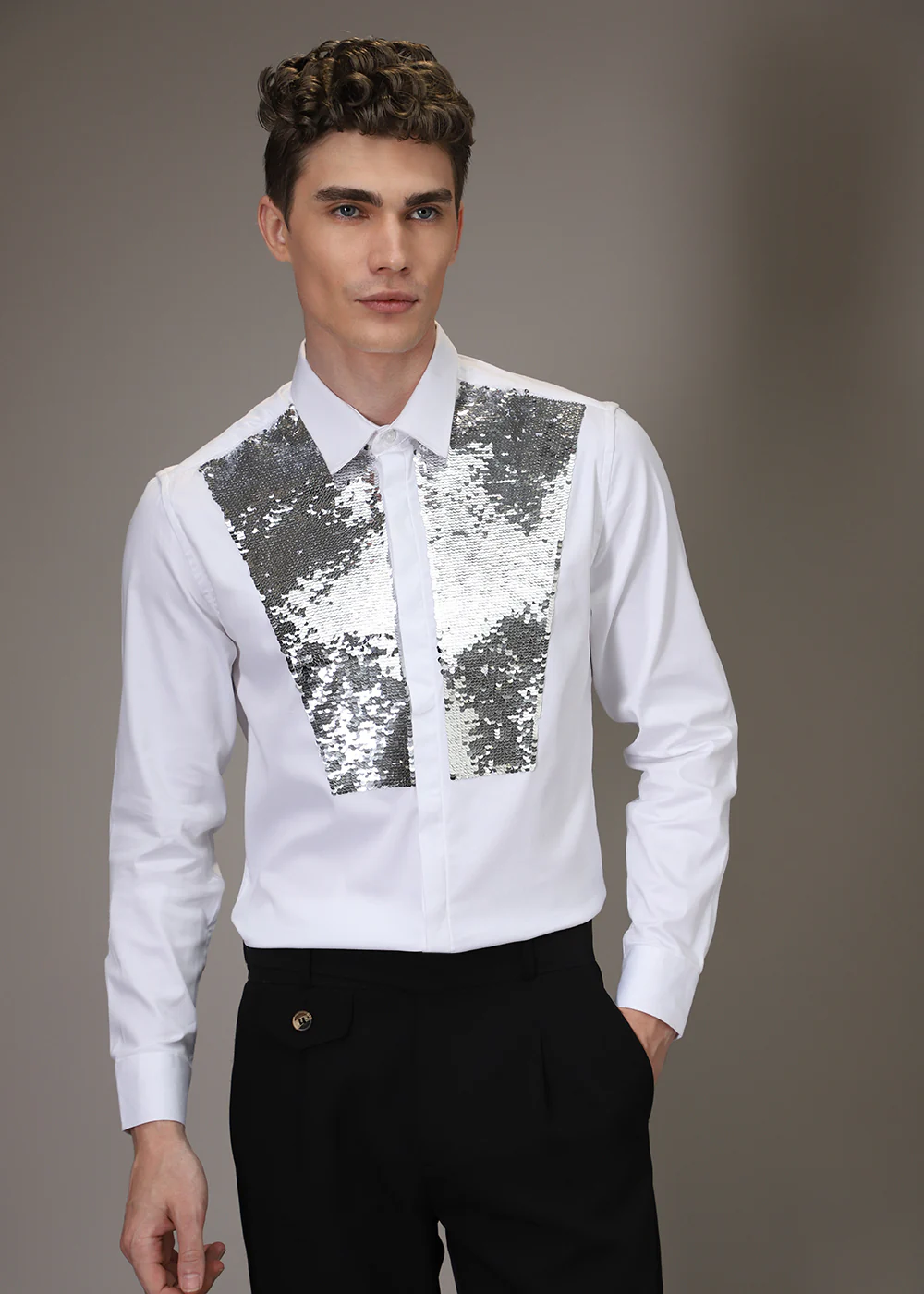 Sequence debonair designer white shirt - Image 2