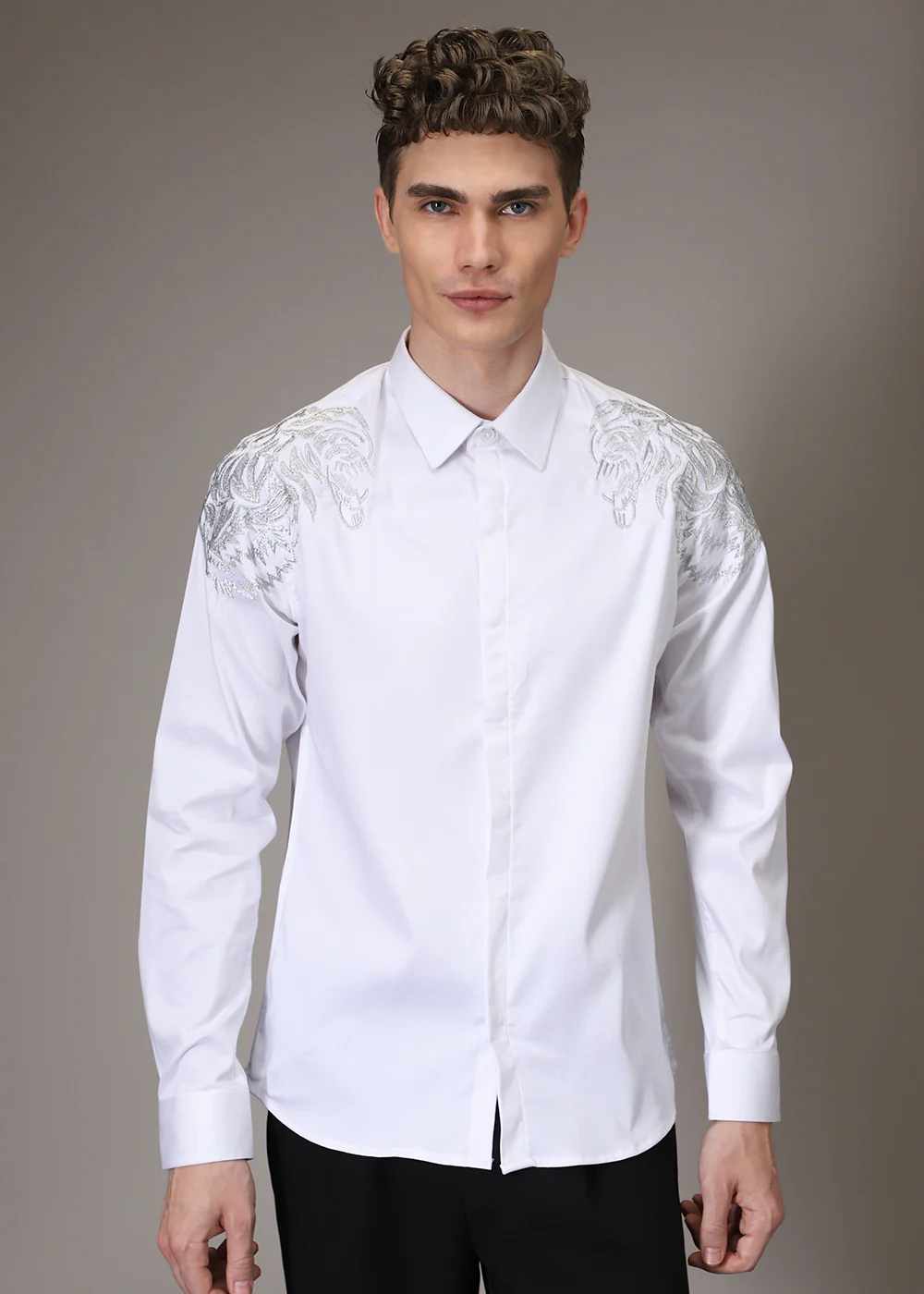 Shiro Lion Embroidery Designer Shirt - Image 3