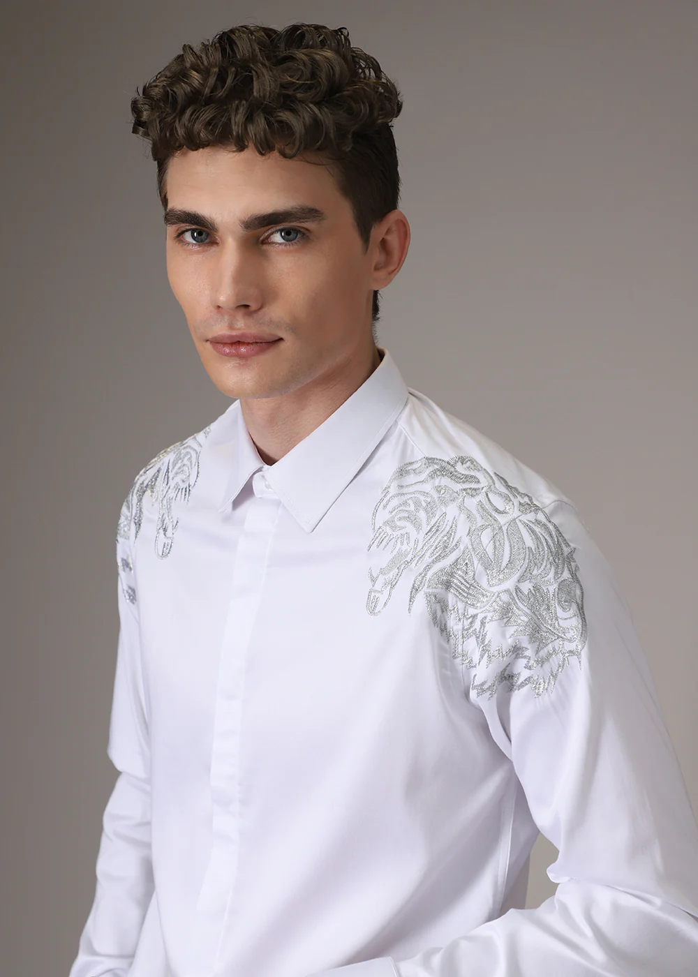 Shiro Lion Embroidery Designer Shirt - Image 7