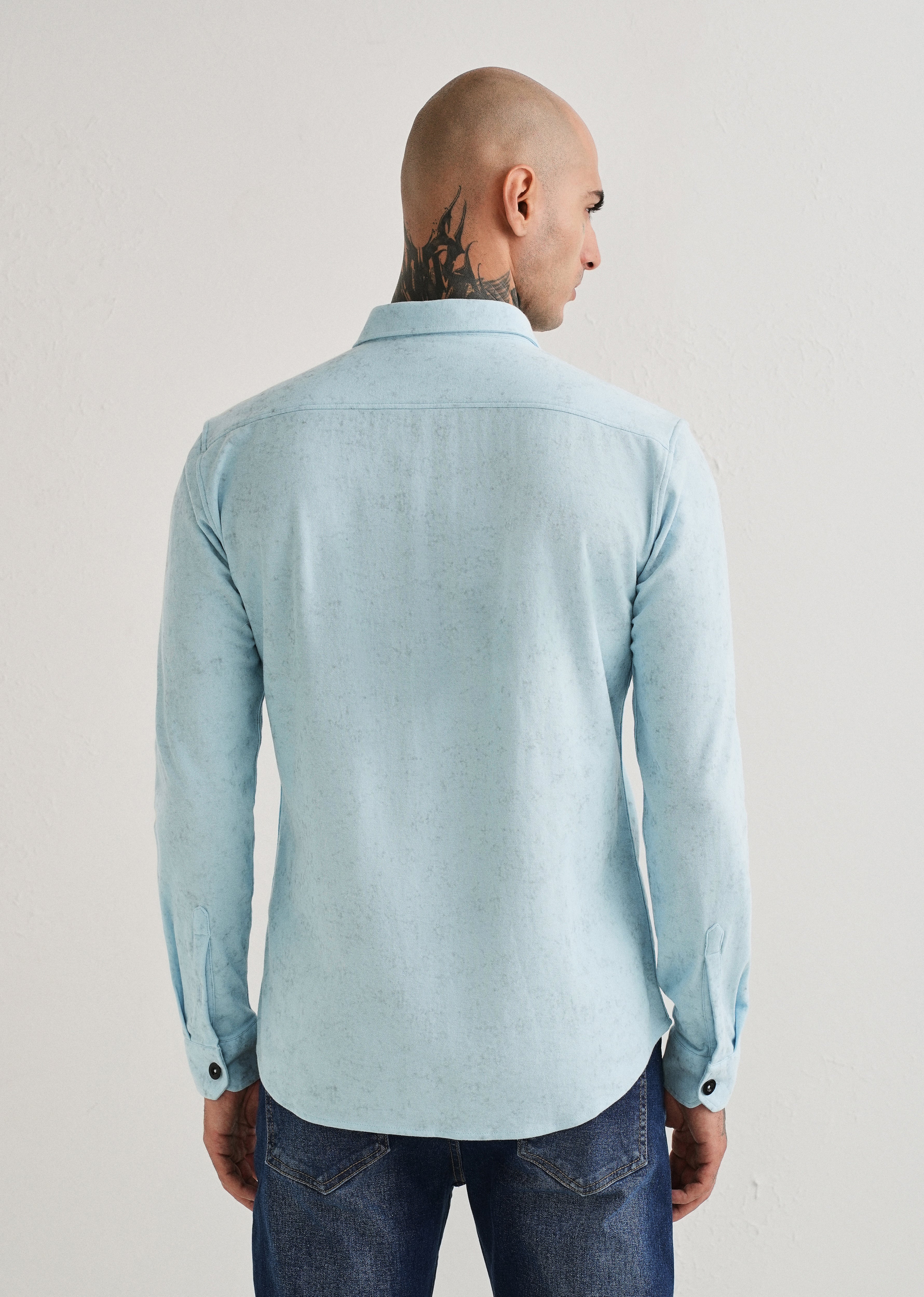 Sky Blue Knitted Shirt - Image 2