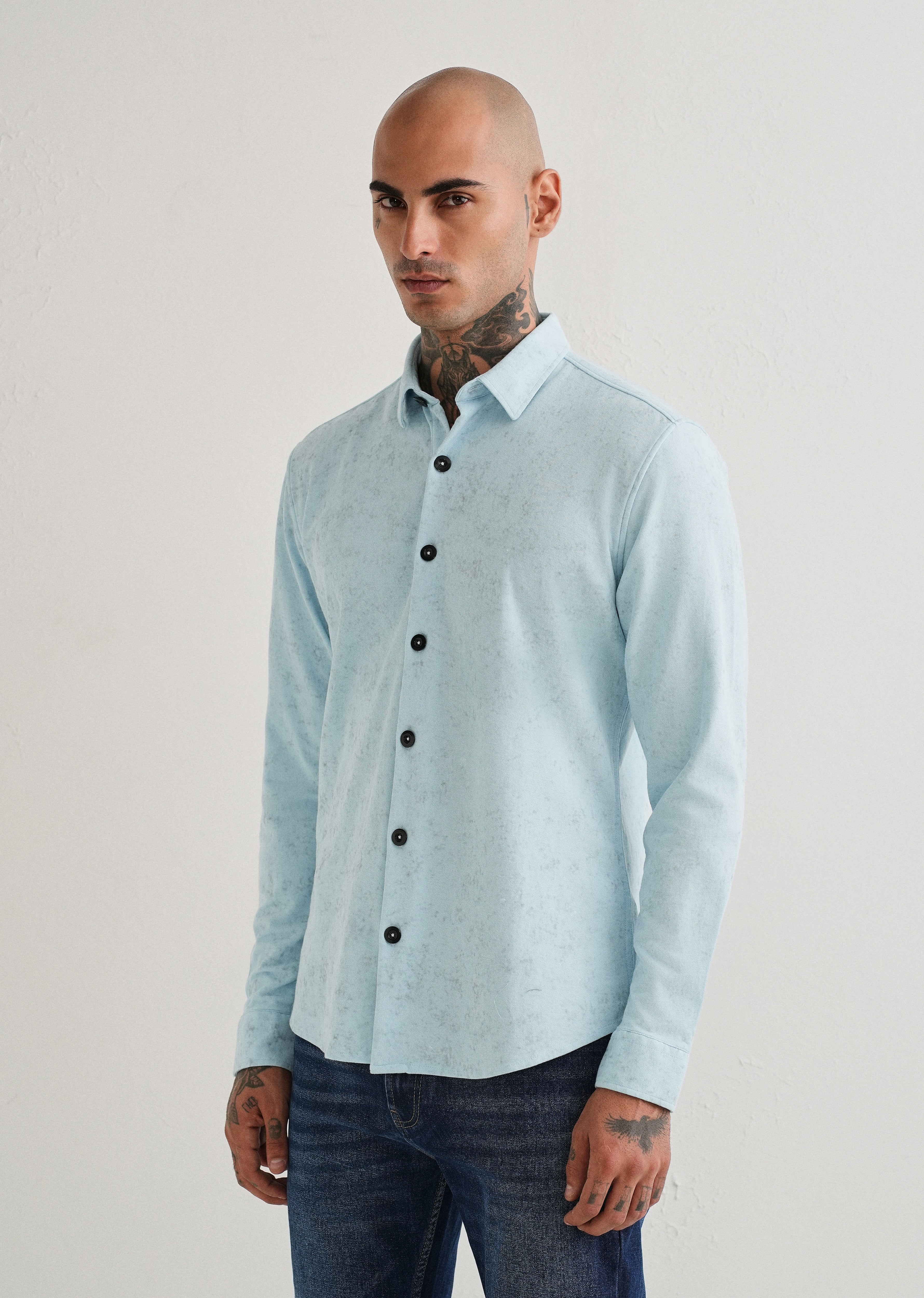 Sky Blue Knitted Shirt - Image 4