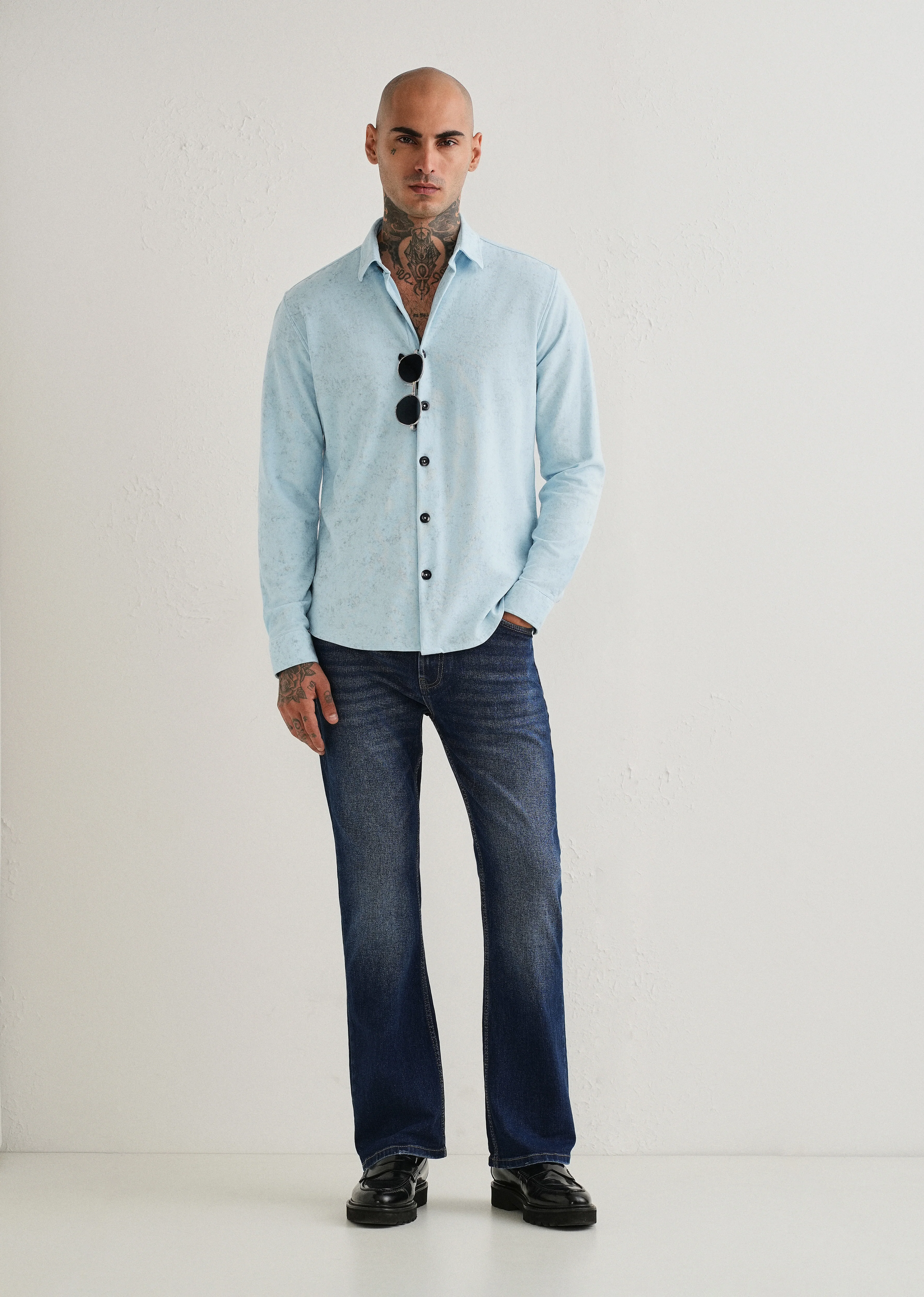 Sky Blue Knitted Shirt - Image 6