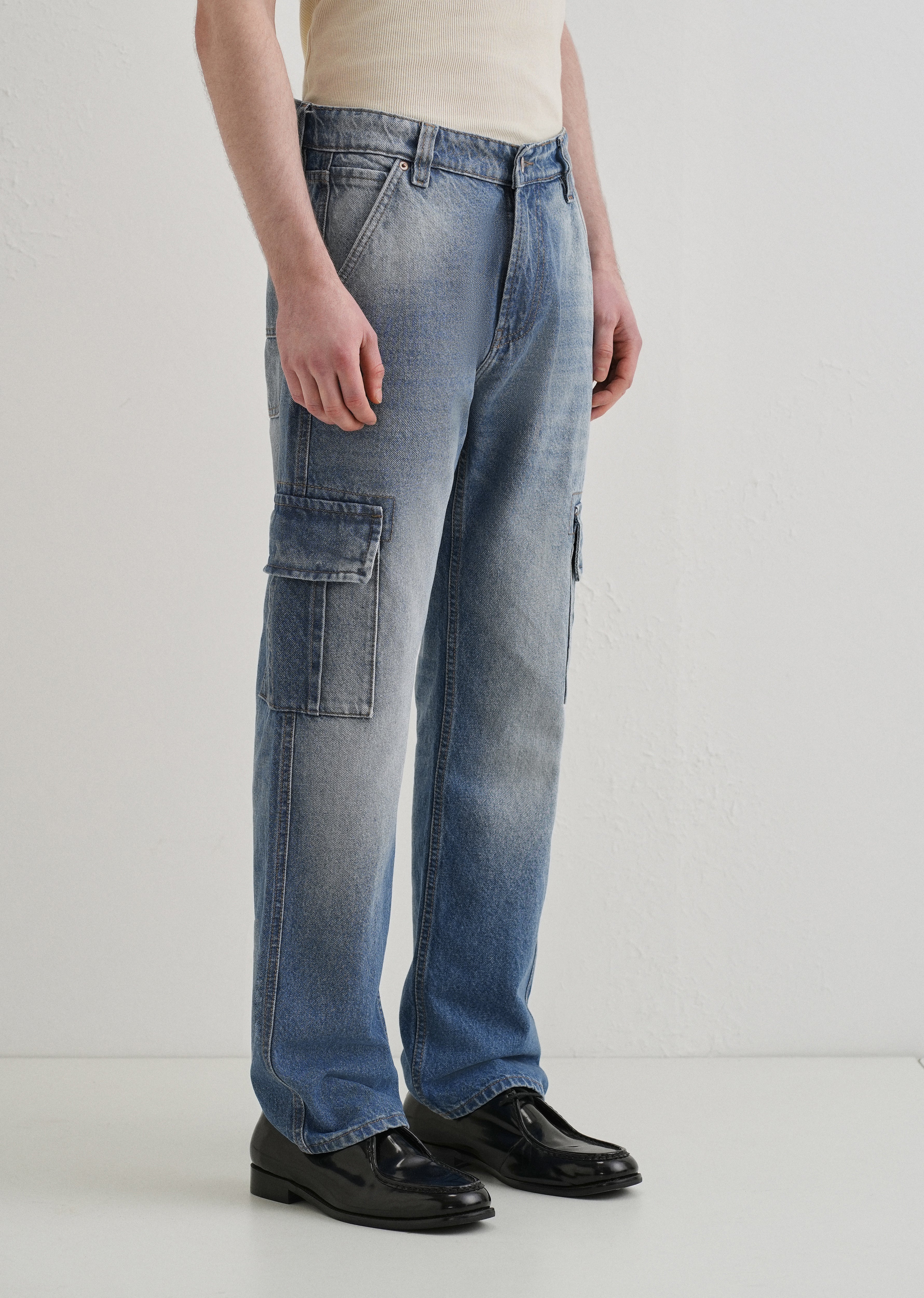 Slate Blue Baggy fit Jeans - Image 4