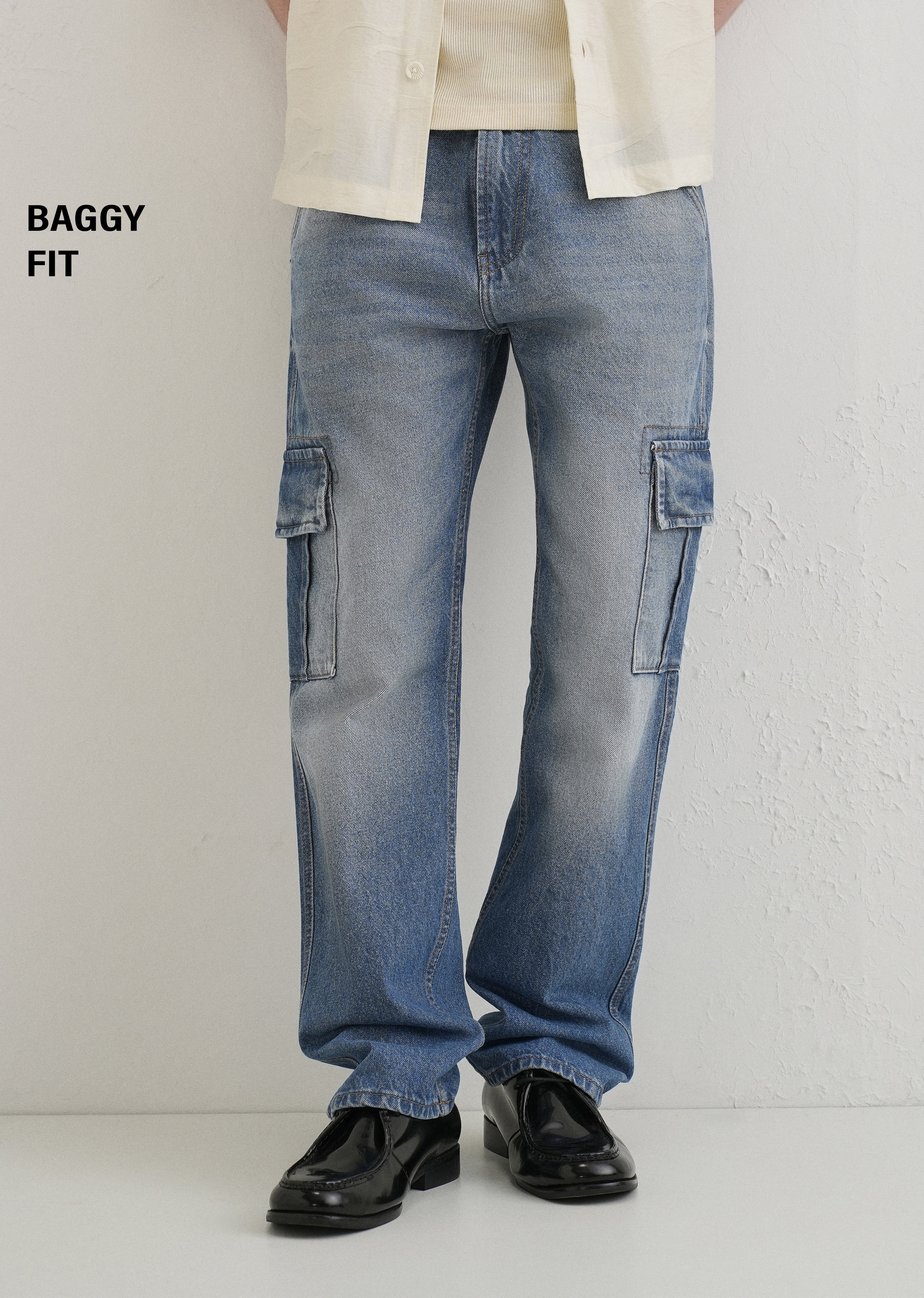 Slate Blue Baggy fit Jeans - Image 7