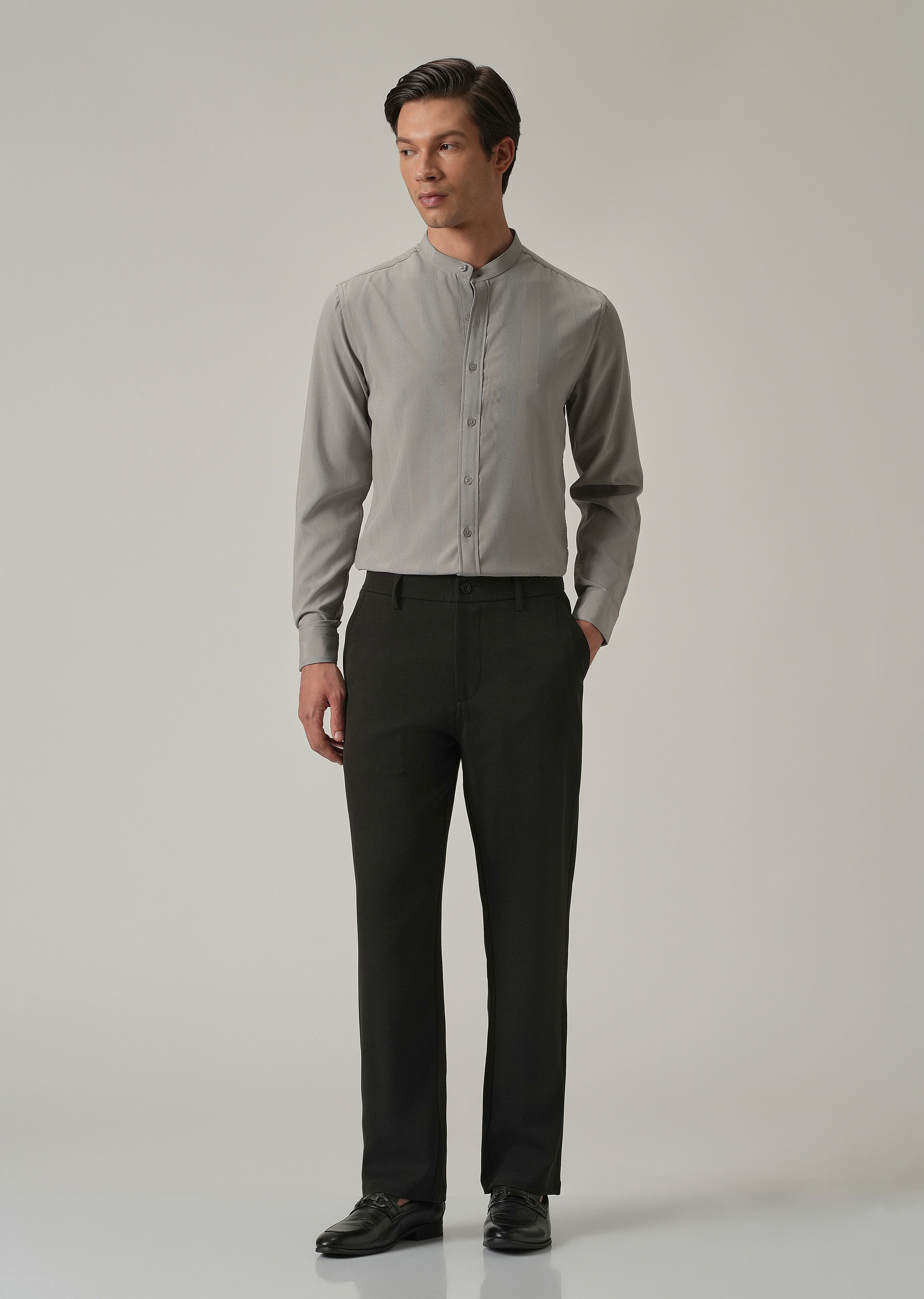 Slate Grey Plain Shein Patterned Shirt - Image 6