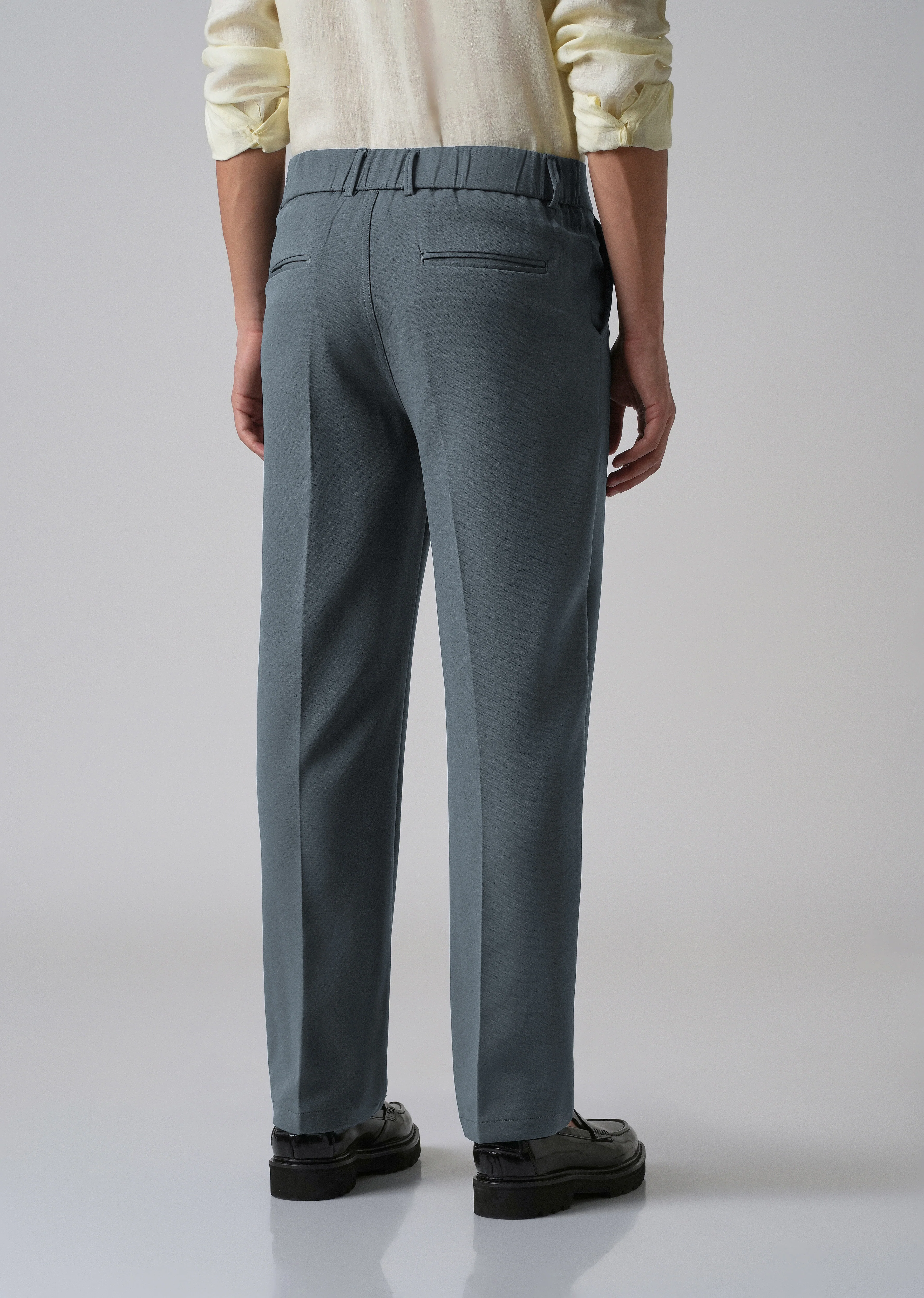 Slate Grey Relaxed Fit Trousers - Image 2